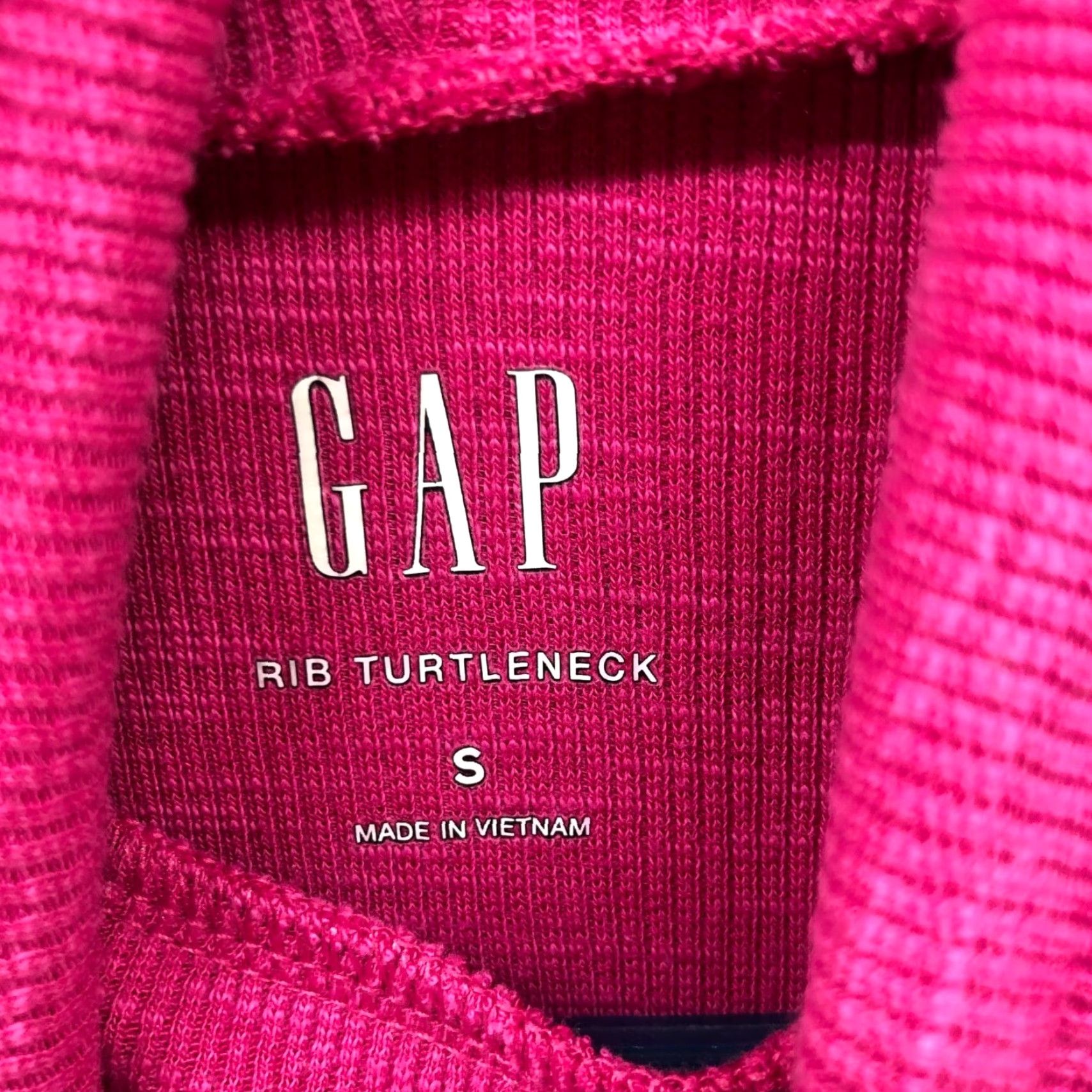 Gap Gap Essential Rib Turtleneck T Shirt Womens S Pink Long Sleeve Cotton Stretch Size S / US 4 / IT 40 - 3 Thumbnail