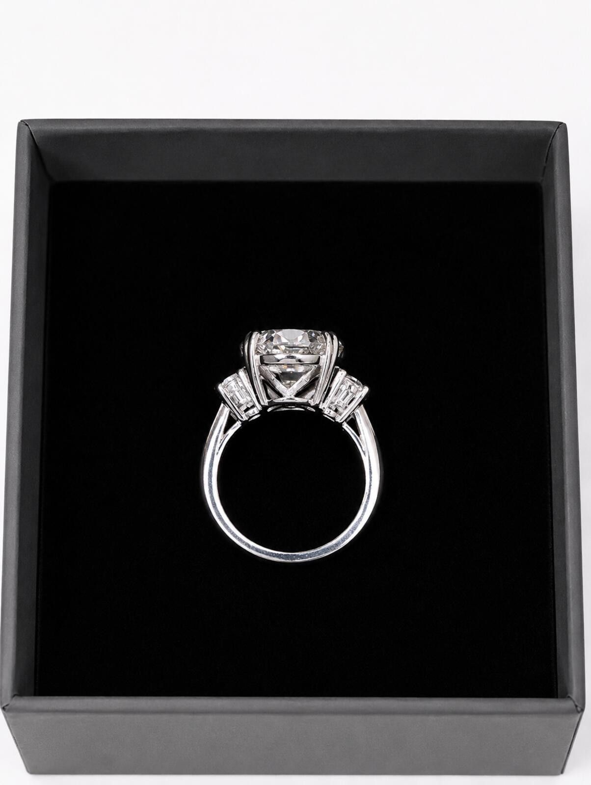 Other Oval Cut 10.48ct Moissanite Ring with Platinum Overlay Size ONE SIZE - 5 Thumbnail
