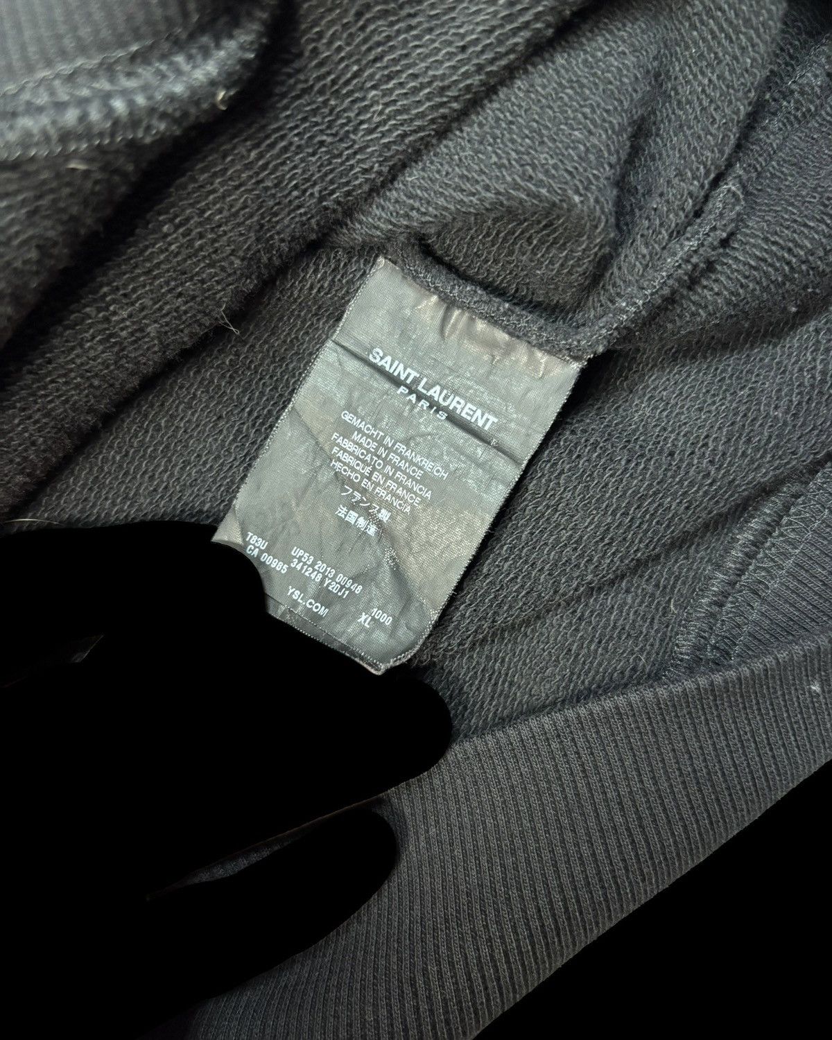 Saint Laurent Paris Saint Laurent 2013 Hedi Leather Patch Hoodie Size US M / EU 48-50 / 2 - 6 Thumbnail
