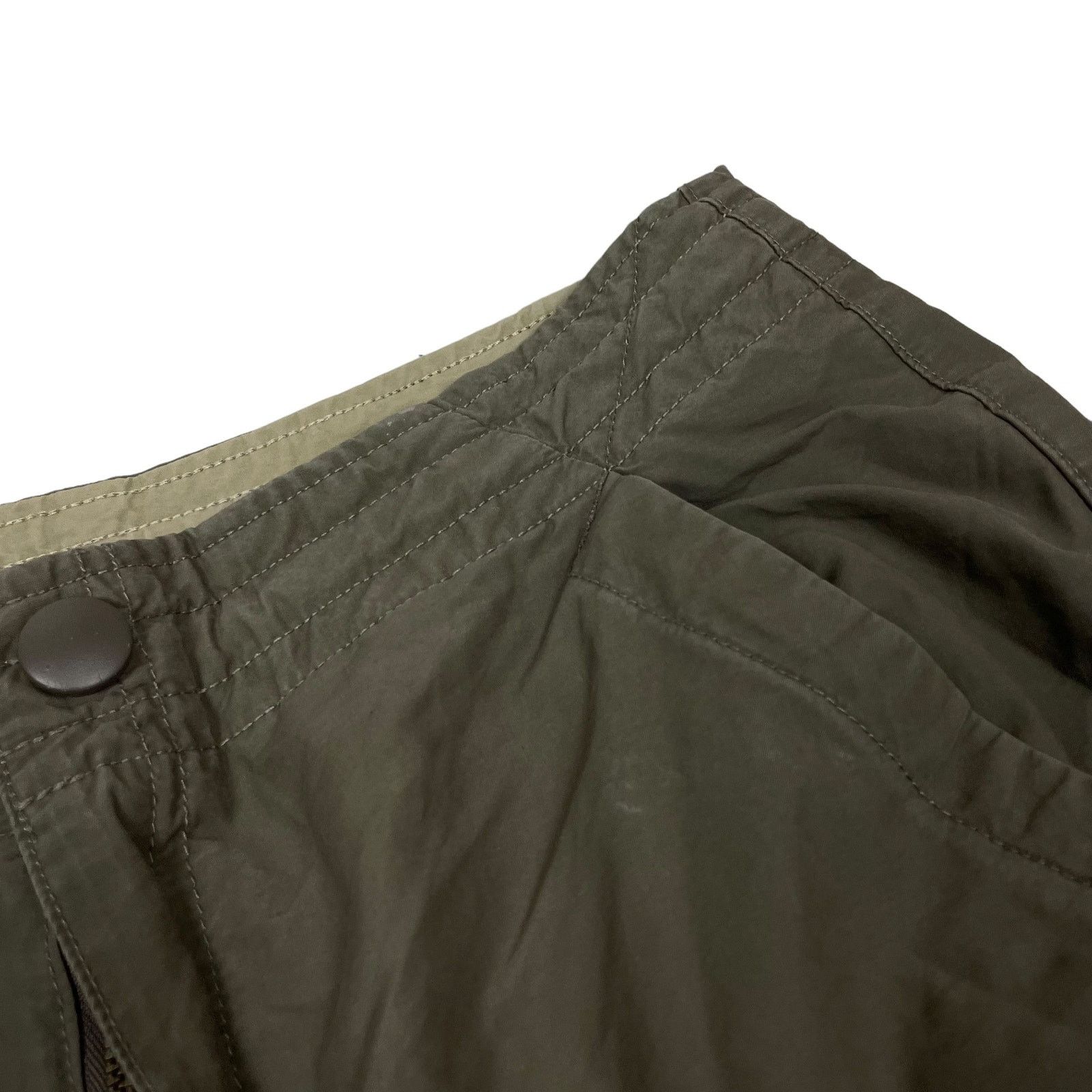 Nike × Vintage Nike Adults Olive Green Cotton Swoosh Zip Fly Cargo Short Size US 30 / EU 46 - 2 Thumbnail
