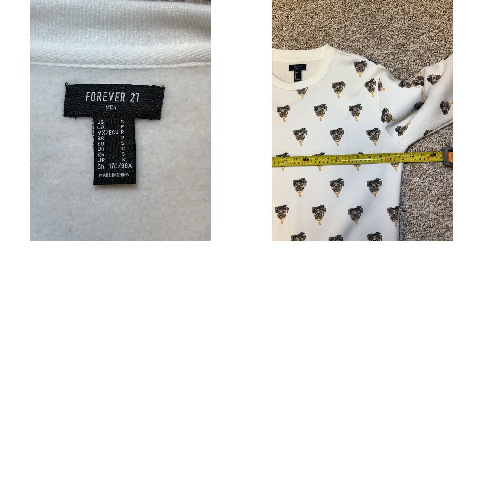 Forever 21 Forever 21 Gangster Dog AOP White Crewneck Sweatshirt Men’s Size S Size US S / EU 44-46 / 1 - 8 Thumbnail