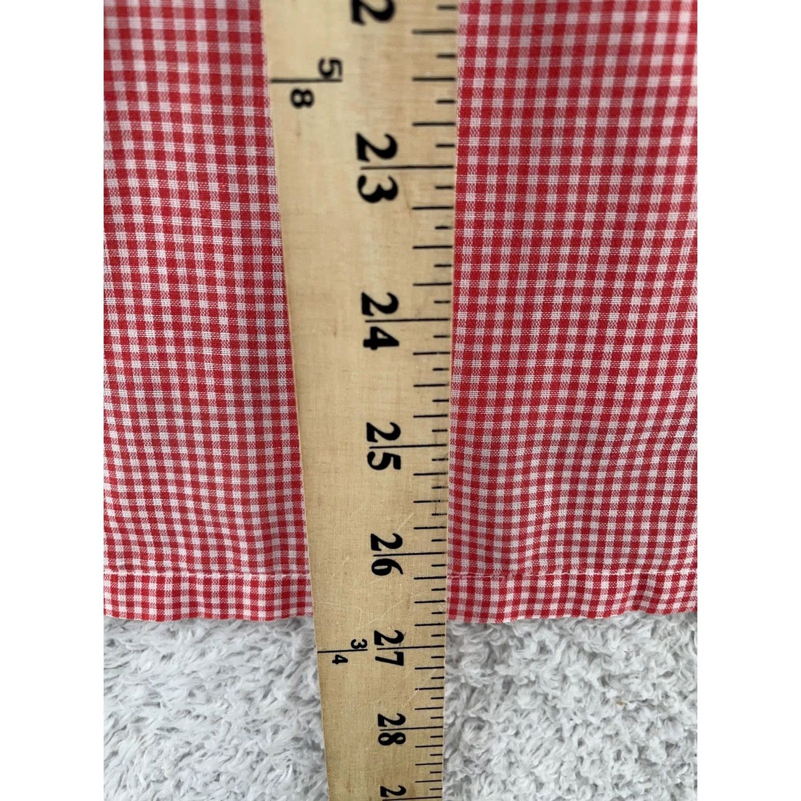 Vintage VINTAGE Pilgrim Dress Shirt Mens FITS L Red Gingham Short Sleeve Button Down Size 40R - 7 Thumbnail