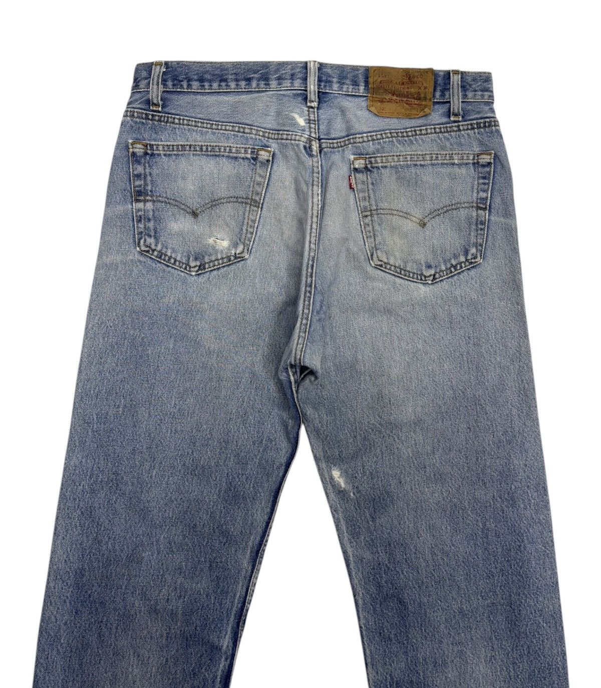 Levi's LEVIS 501 USA DISTRESSED THRASHED RIPPED DENIM JEANS Size US 34 / EU 50 - 4 Thumbnail