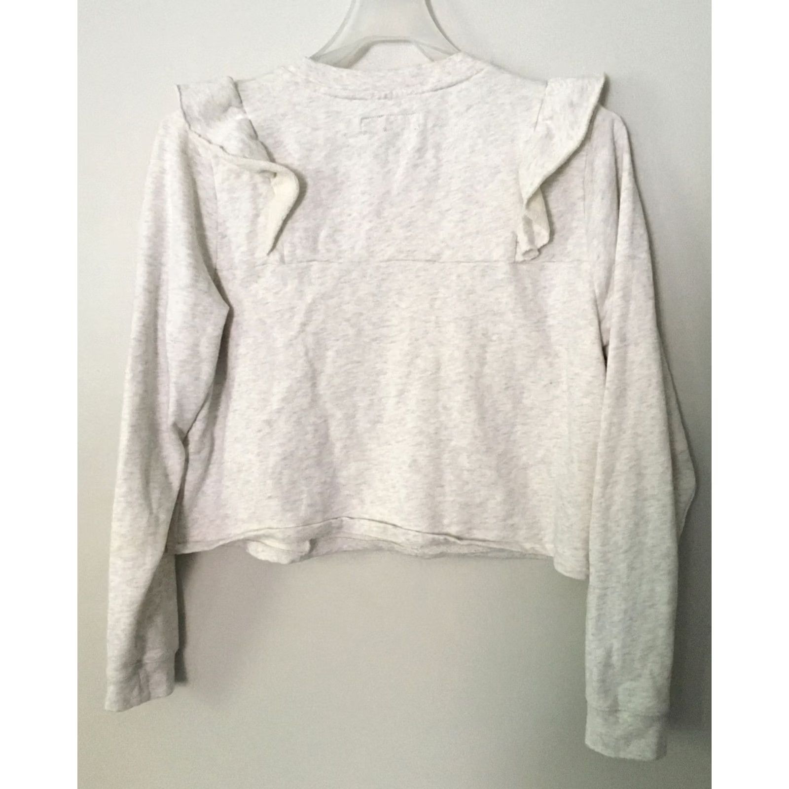 Vintage AÉROPOSTALE TEEN Juniors Womens Light Gray Ruffled Front LS Sweatshirt Top Sz XL Size XL / US 12-14 / IT 48-50 - 4 Thumbnail