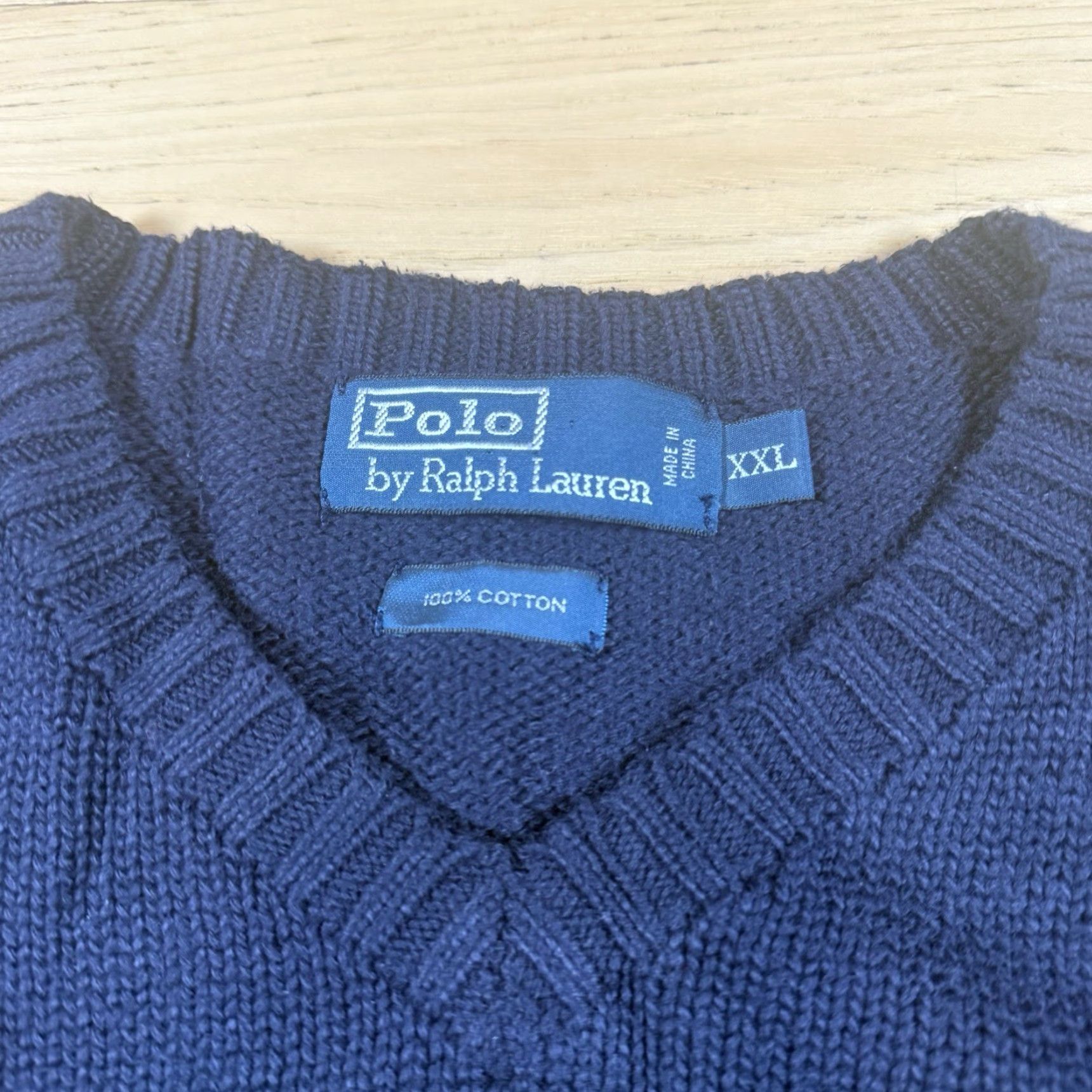 Ralph Lauren VINTAGE Ralph Lauren Sweater Mens XXL Blue V-Neck Cinched Polo Size US XXL / EU 58 / 5 - 3 Thumbnail