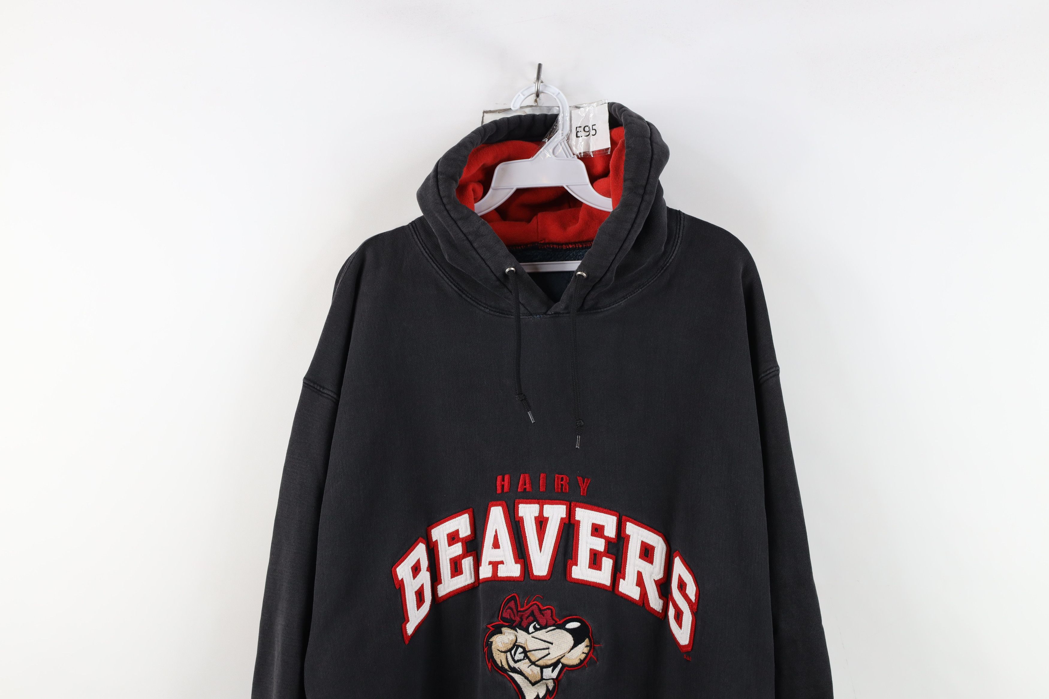 Vintage Vintage 90s Streetwear Beavers Heavyweight Hoodie Black Size US XXL / EU 58 / 5 - 2 Thumbnail