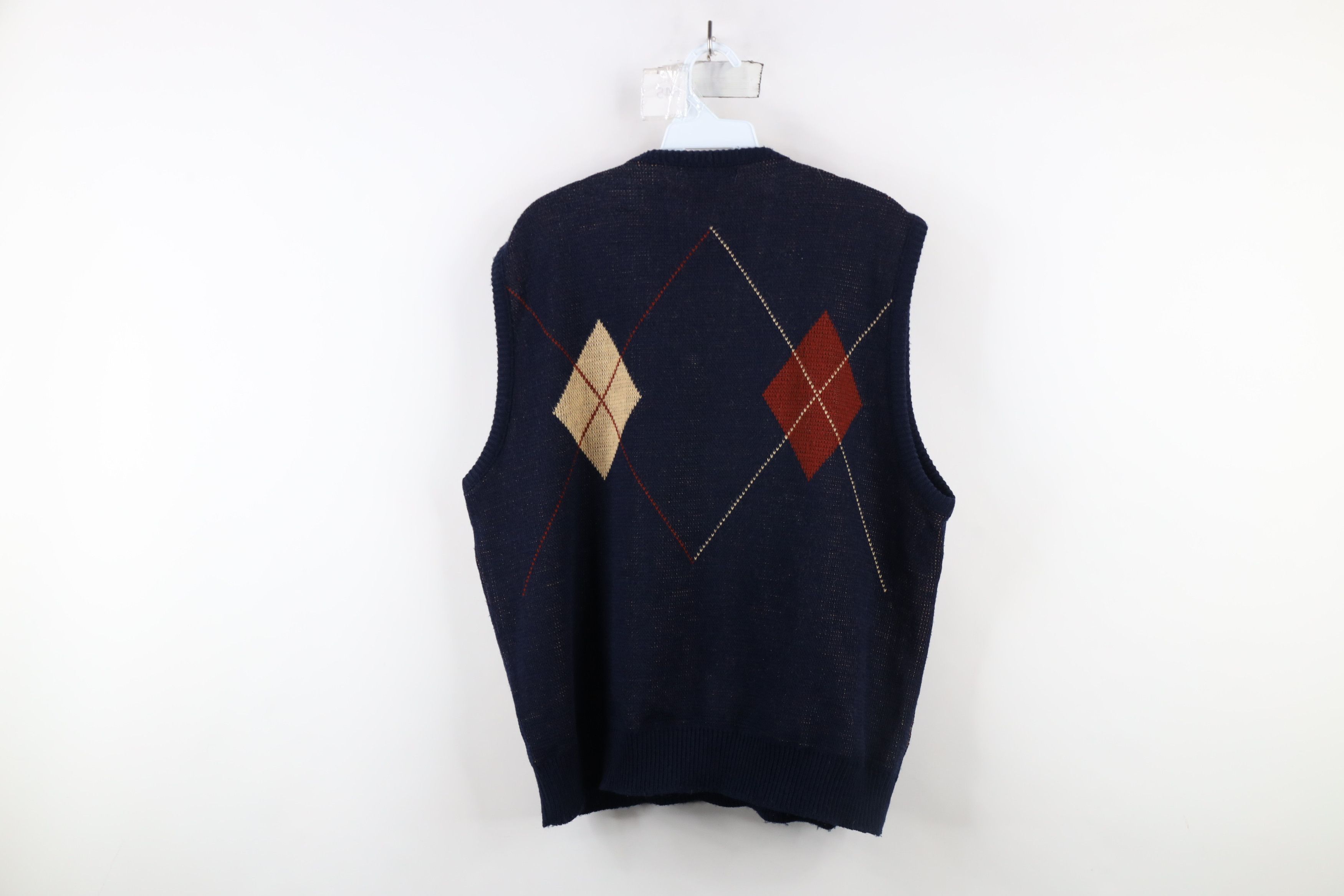 Vintage Vintage 70s Streetwear Diamond Knit V-Neck Sweater Vest USA Size US L / EU 52-54 / 3 - 7 Thumbnail