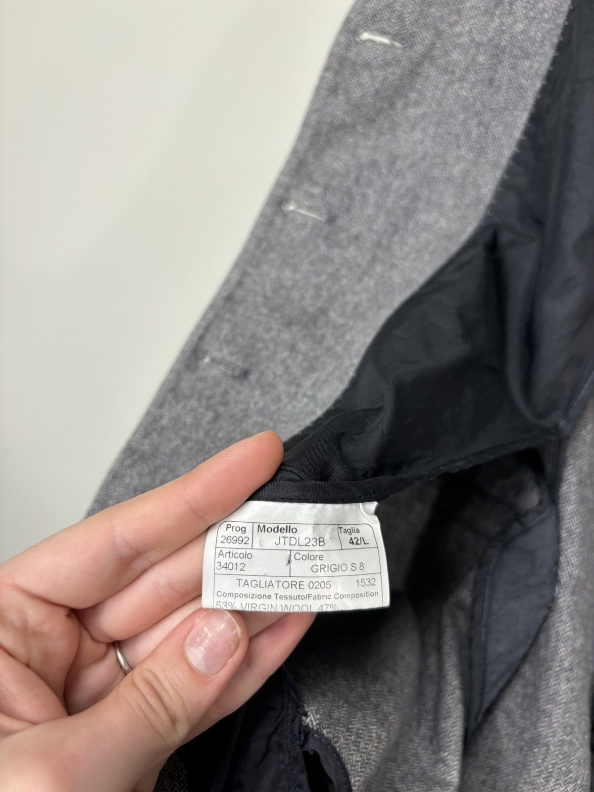 Tagliatore Tagliatore Women’s Herringbone Gray Wool Blend Blazer Jacket Size M / US 6-8 / IT 42-44 - 15 Thumbnail