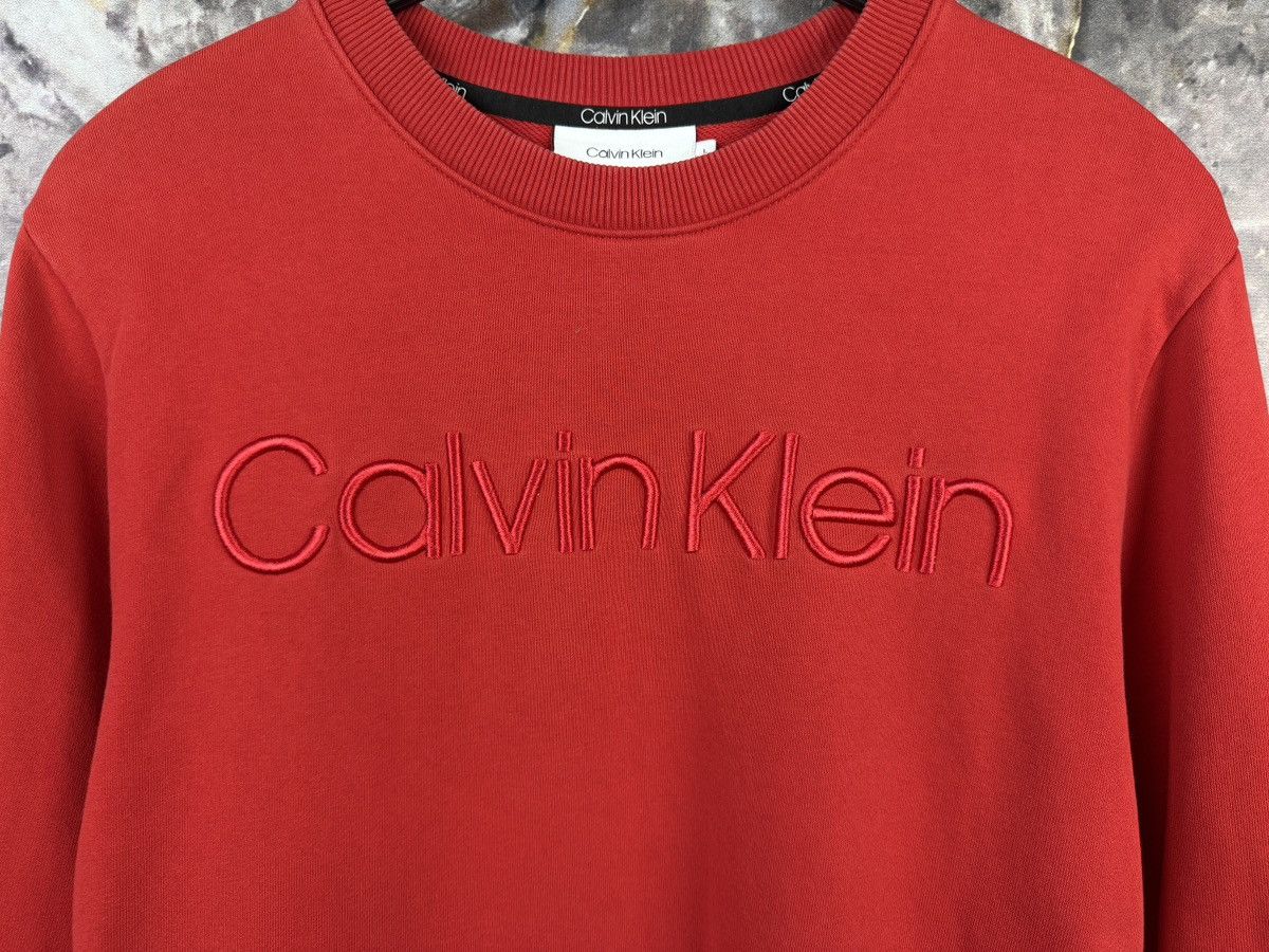 Calvin Klein Calvin Klein Red Crewneck Sweatshirt Embroidered Logo Size US L / EU 52-54 / 3 - 4 Thumbnail
