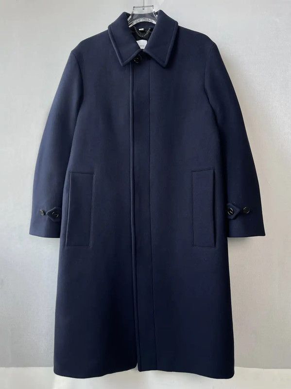 Burberry Burberry Navy Cotton Long Coat for Men Size US M / EU 48-50 / 2 - 1 Thumbnail