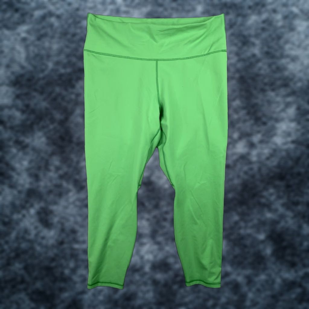 Fabletics Fabletics Leggings PowerHold Women 1X XXL Green Hi Waisted Crop Pocket Athletic Size 40" / US 18 - 1 Thumbnail