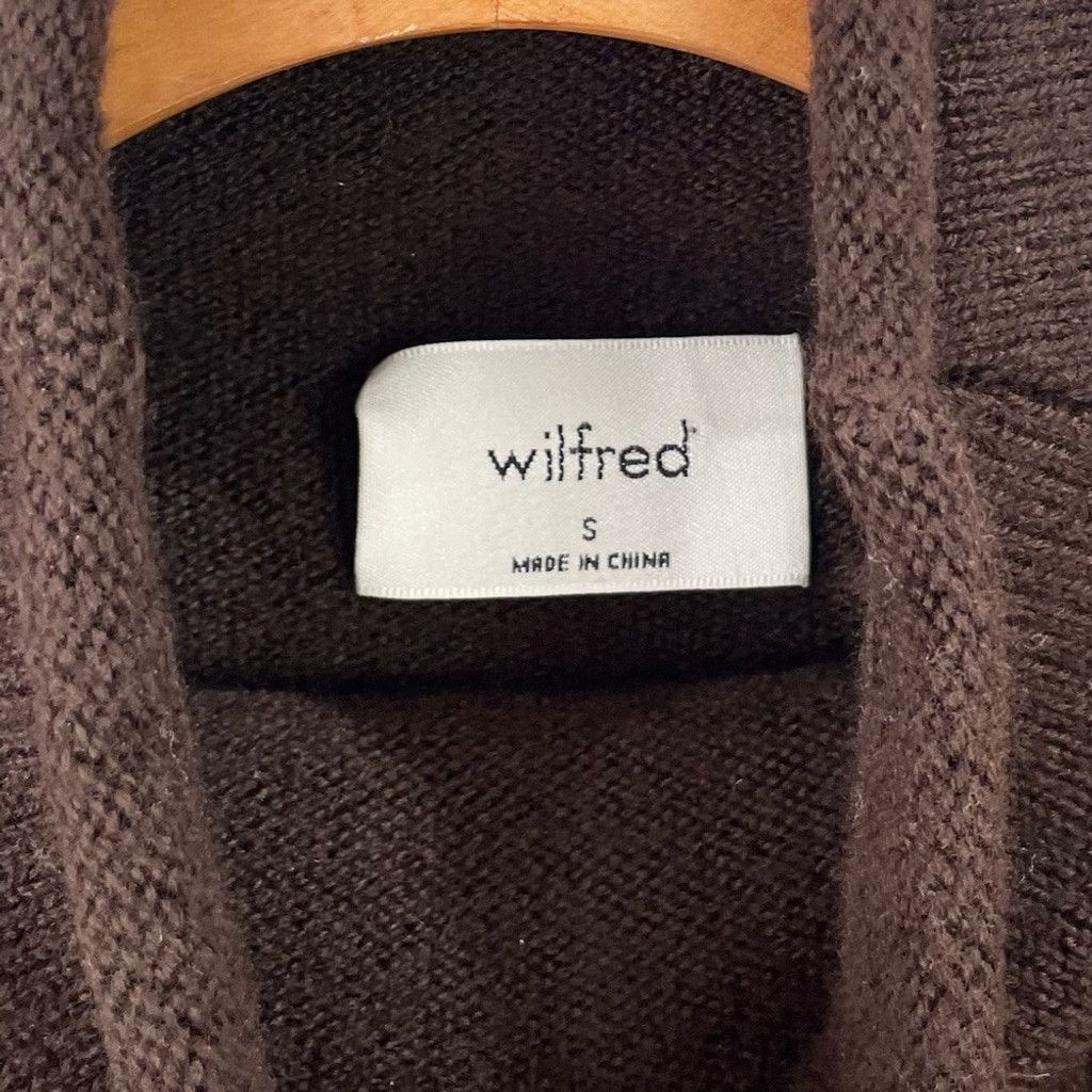 Aritzia Wilfred Cyprie Dark Brown 100% Merino Mock Neck Sweater S Size S / US 4 / IT 40 - 5 Thumbnail