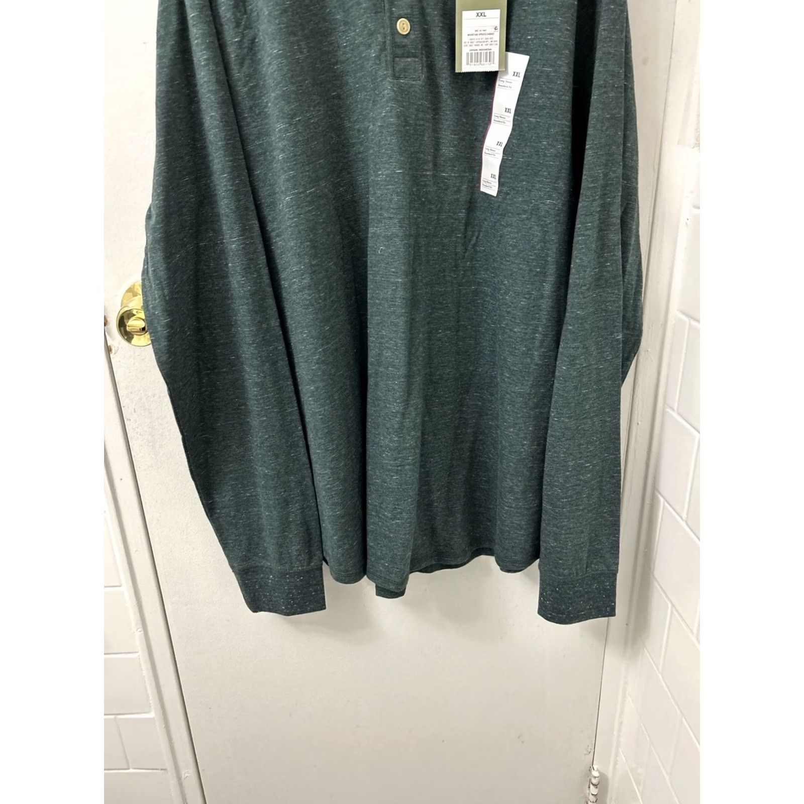 Vintage Goodfellow & Co Henley Shirt Mens XXL Mountain Spruce Green Long Sleeve NWT Size US XXL / EU 58 / 5 - 3 Thumbnail