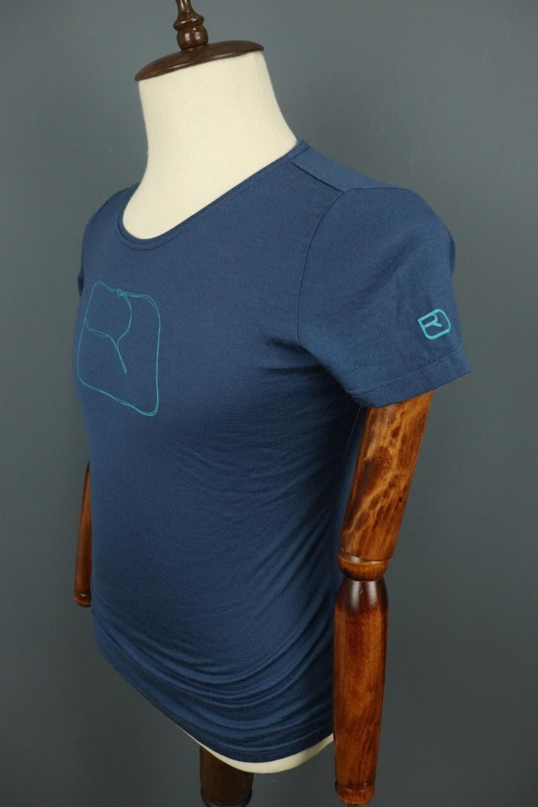 ORTOVOX Ortovox Blue Big Logo Wool Short Sleeve T-Shirt Size M Size US M / EU 48-50 / 2 - 8 Thumbnail