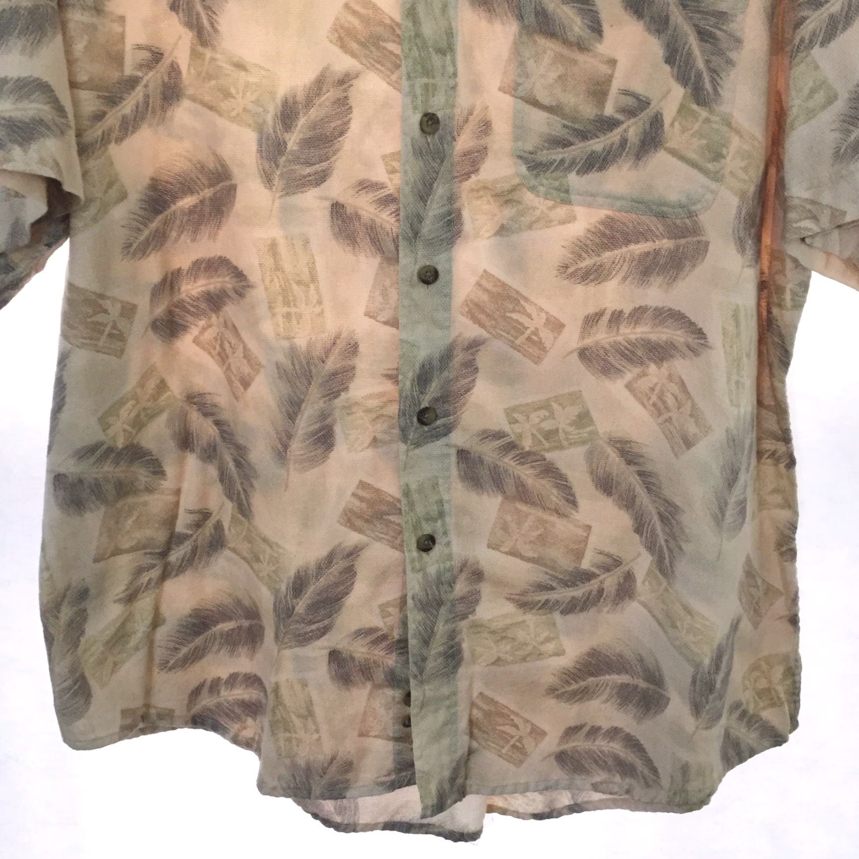 Vintage Woolrich Shirt Mens XL Beige Floral Short Sleeve Lightweight Knit Button Up Size US XL / EU 56 / 4 - 6 Thumbnail