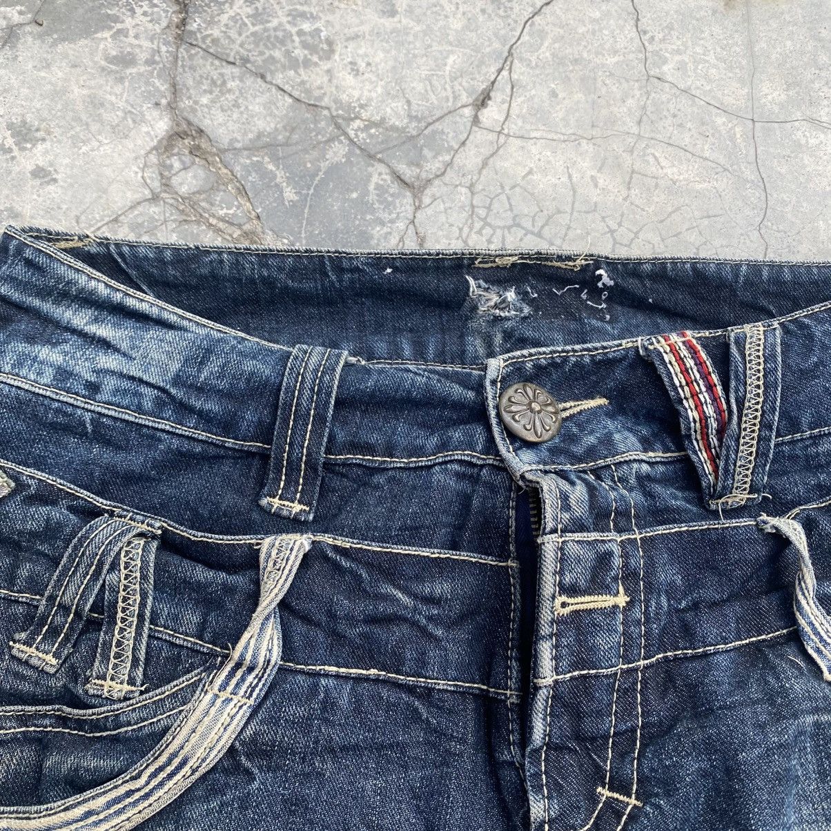 Japanese Brand Vintage Distressed Grunge Double Waist Jeans Size US 30 / EU 46 - 7 Thumbnail