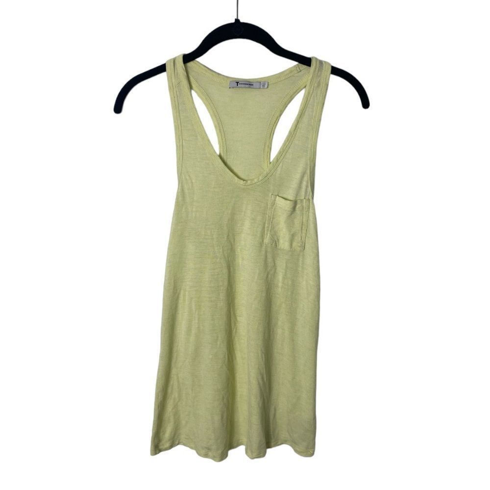 T by Alexander Wang T by Alexander Wang Racerback Tank Top XS Neon Yellow Rayon Size XS / US 0-2 / IT 36-38 - 2 Thumbnail