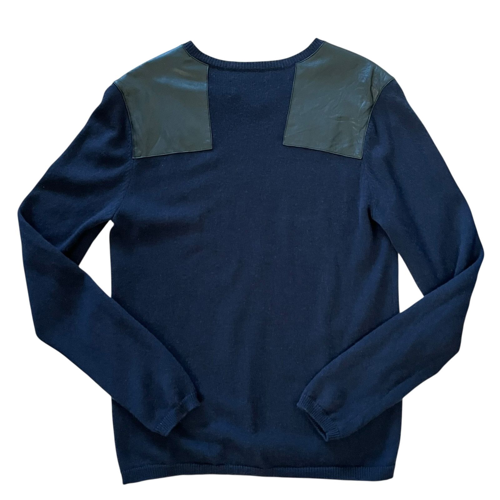 Zadig & Voltaire Zadig & Voltaire Navy Wool Cashmere Leather Wolf Sweater Size US S / EU 44-46 / 1 - 2 Thumbnail
