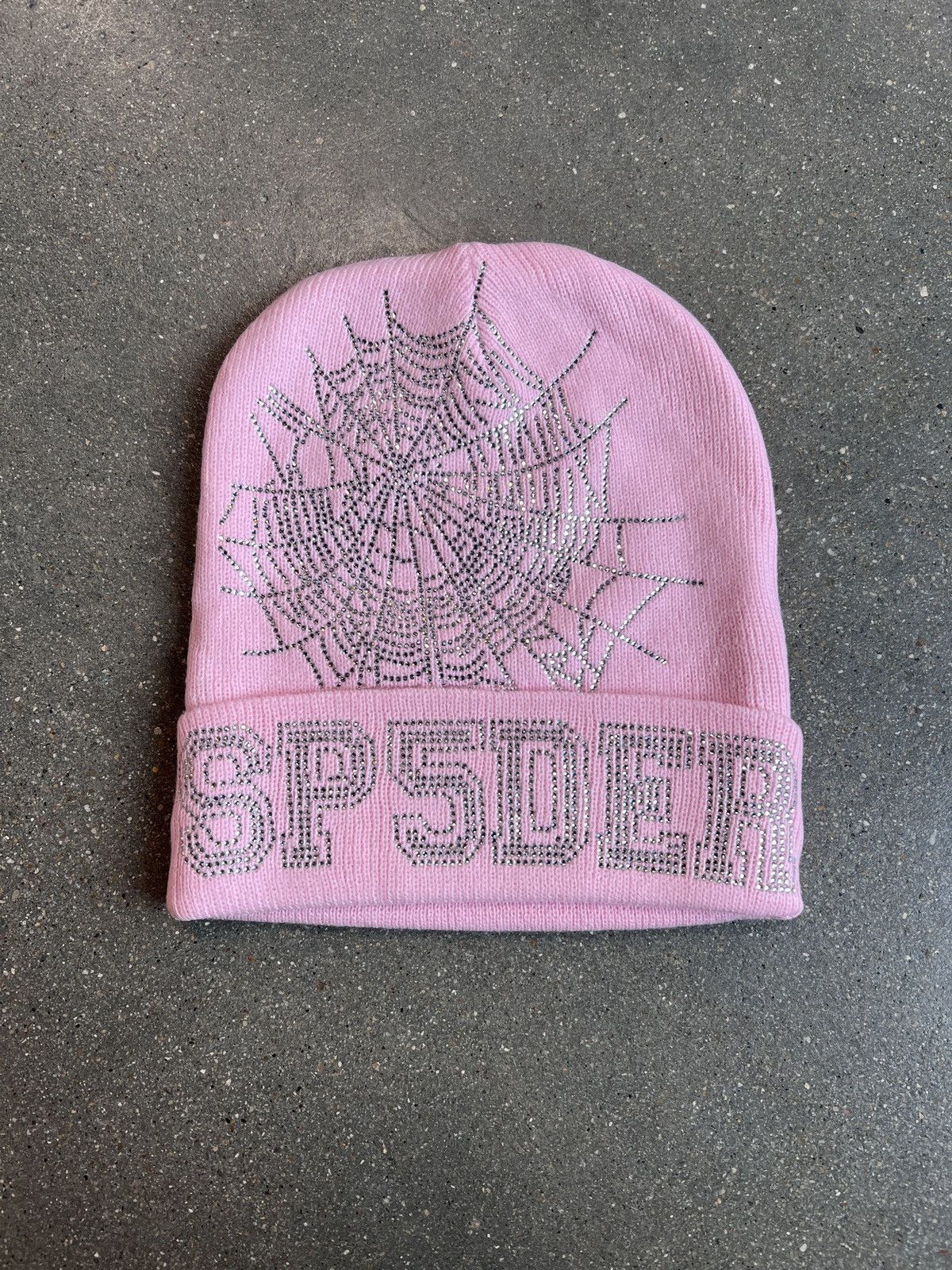 image of Spider Worldwide Spider Rhinestone Beanie Pink, Men's