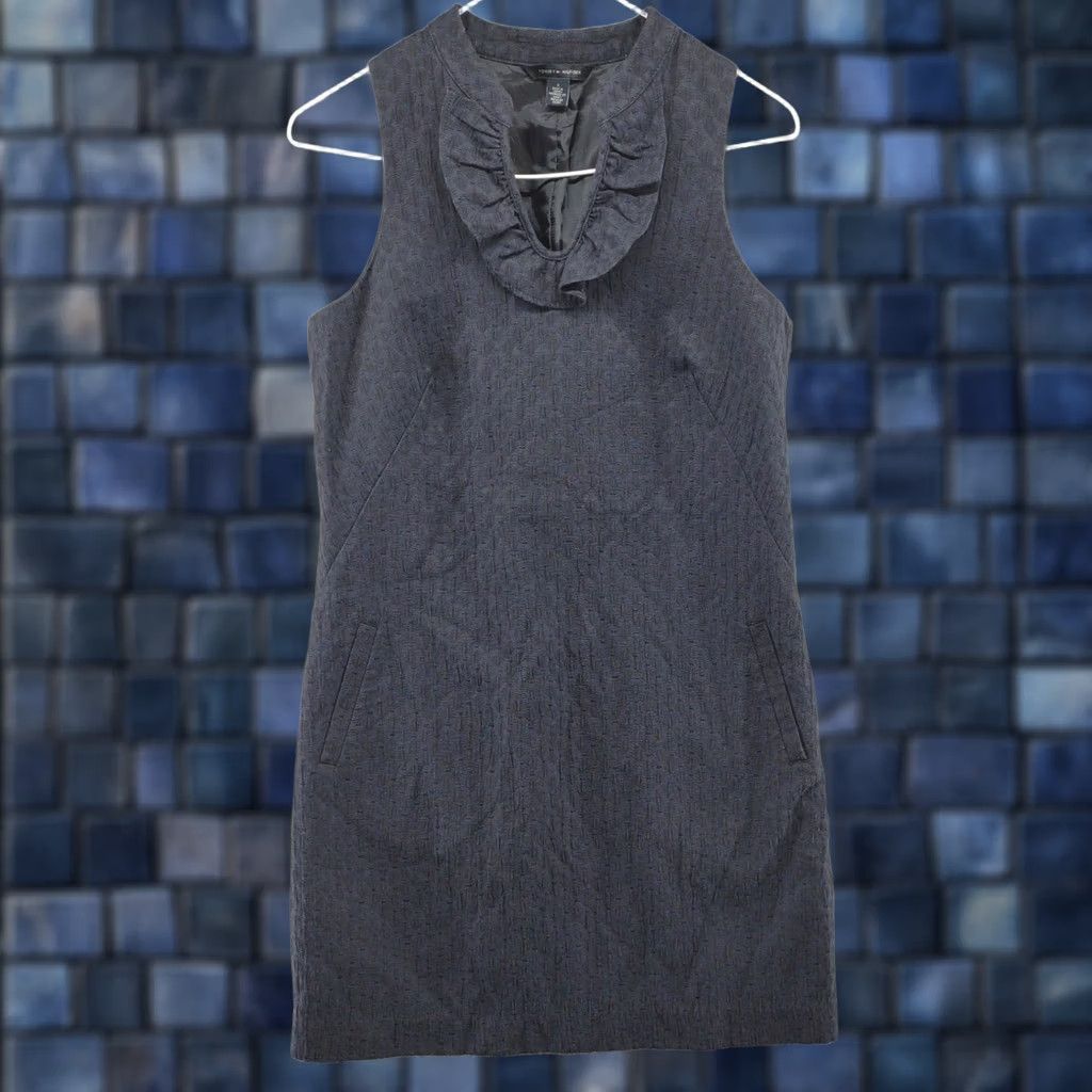 Tommy Hilfiger Tommy Hilfiger Women's Sleeveless Textured Scoop V Neck Dress Size 4 Blue Maxi Dress Size S / US 4 / IT 40 - 1 Thumbnail