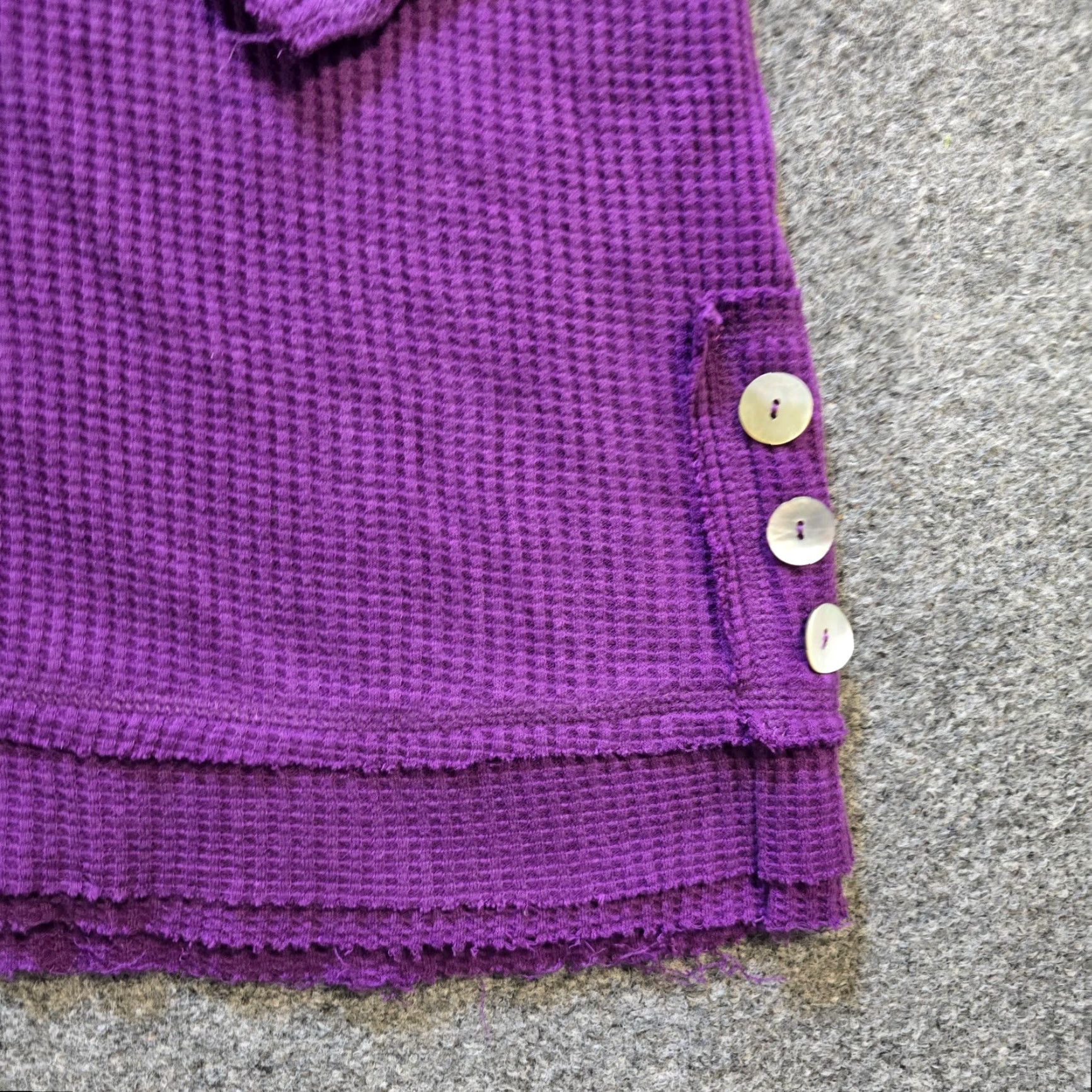 Soft Surroundings Soft Surroundings Top Womens 3X Purple Waffle Knit Long Sleeve Casual Casu - Blouse Size XXL / US 16-18 / IT 52-54 - 4 Thumbnail