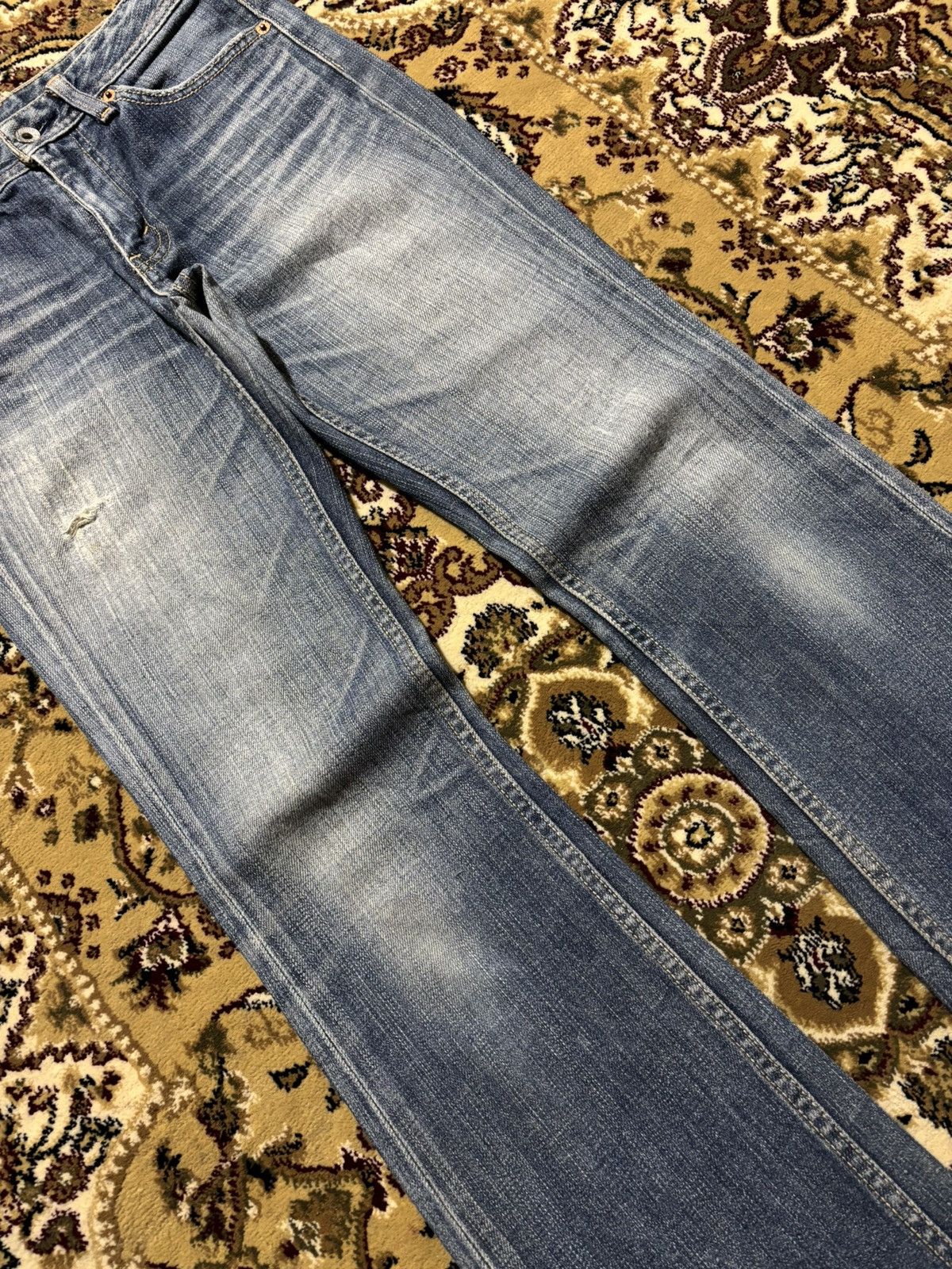 Levi's Y2k Levis Flared Faded Distressed Jeans Size US 28 / EU 44 - 4 Thumbnail