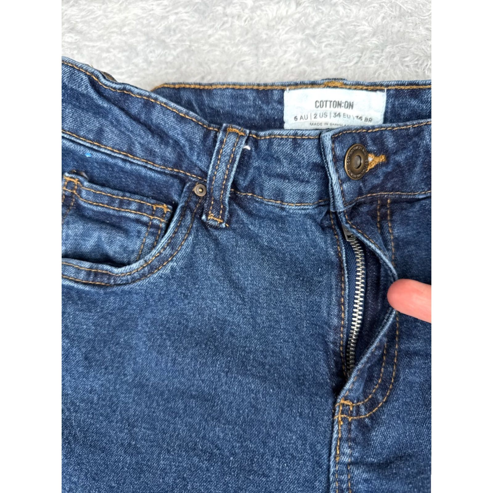 Cotton On VINTAGE Cotton On Women's Jeans Bootcut Low Rise Dark Blue Denim 24x30 Size 2 Slimming Size 26" / US 2 / IT 38 - 5 Thumbnail