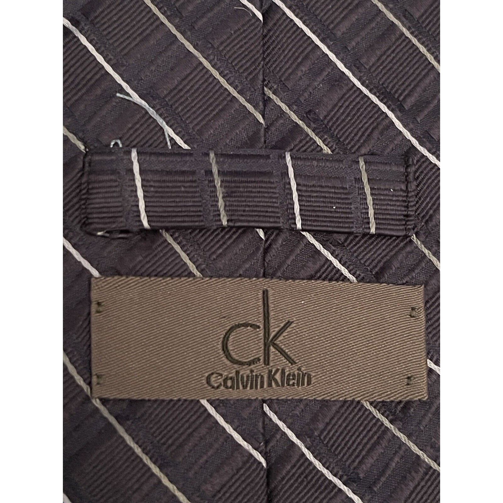 Calvin Klein Ck Calvin Klein Blue 100% Silk Men’s Neck Tie Made In Usa Size ONE SIZE - 8 Thumbnail