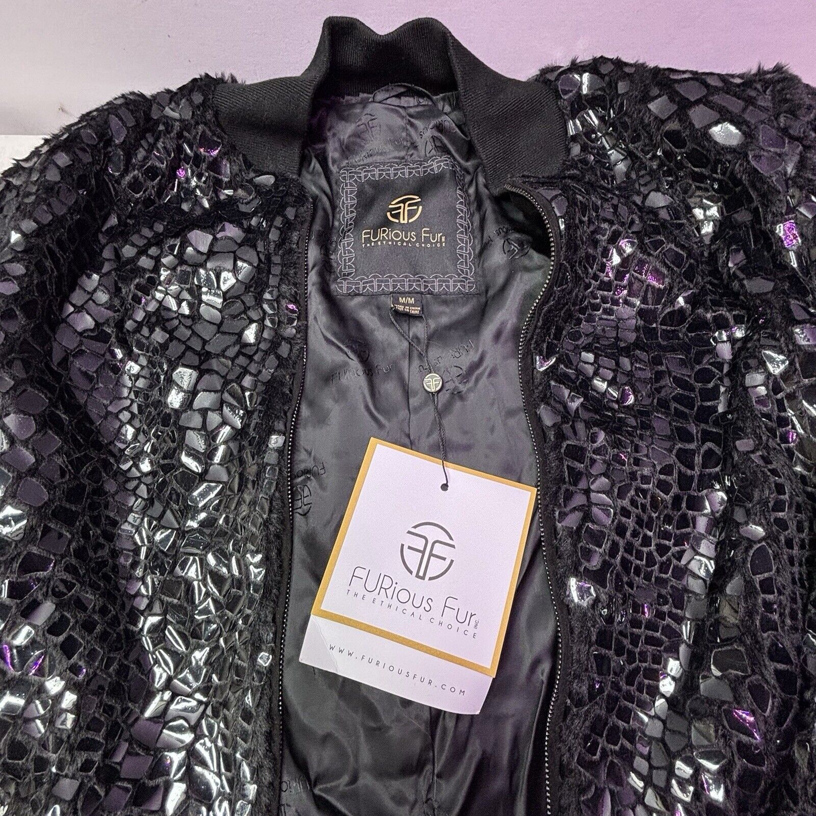 & Other Stories Furious Fur Jacket Bomber Jacket Black Women's Medium Size M / US 6-8 / IT 42-44 - 4 Thumbnail
