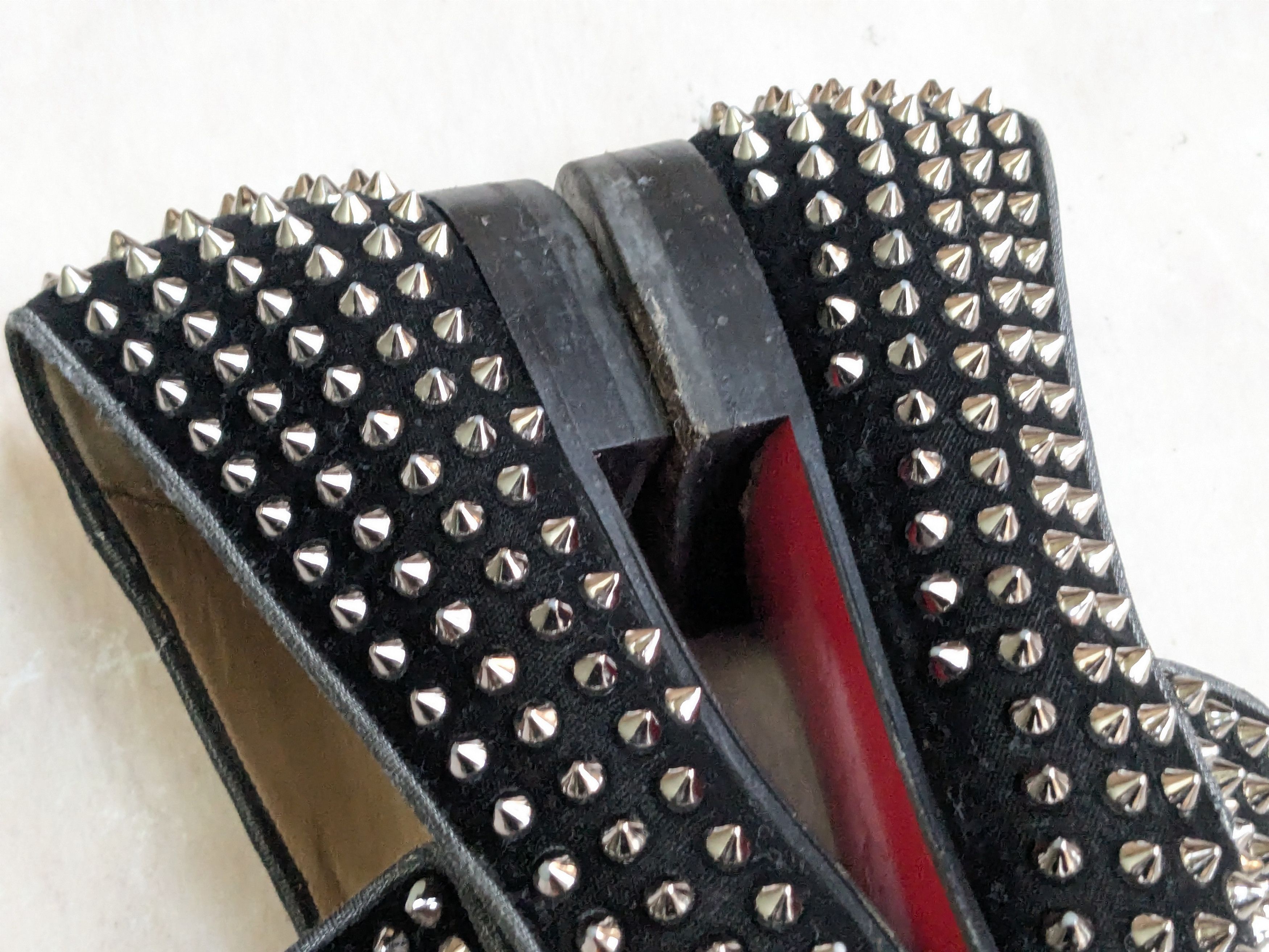 Christian Louboutin Christian Louboutin Spike Loafers Black Velvet 9.5 42.5 Size US 9.5 / EU 42-43 - 8 Thumbnail