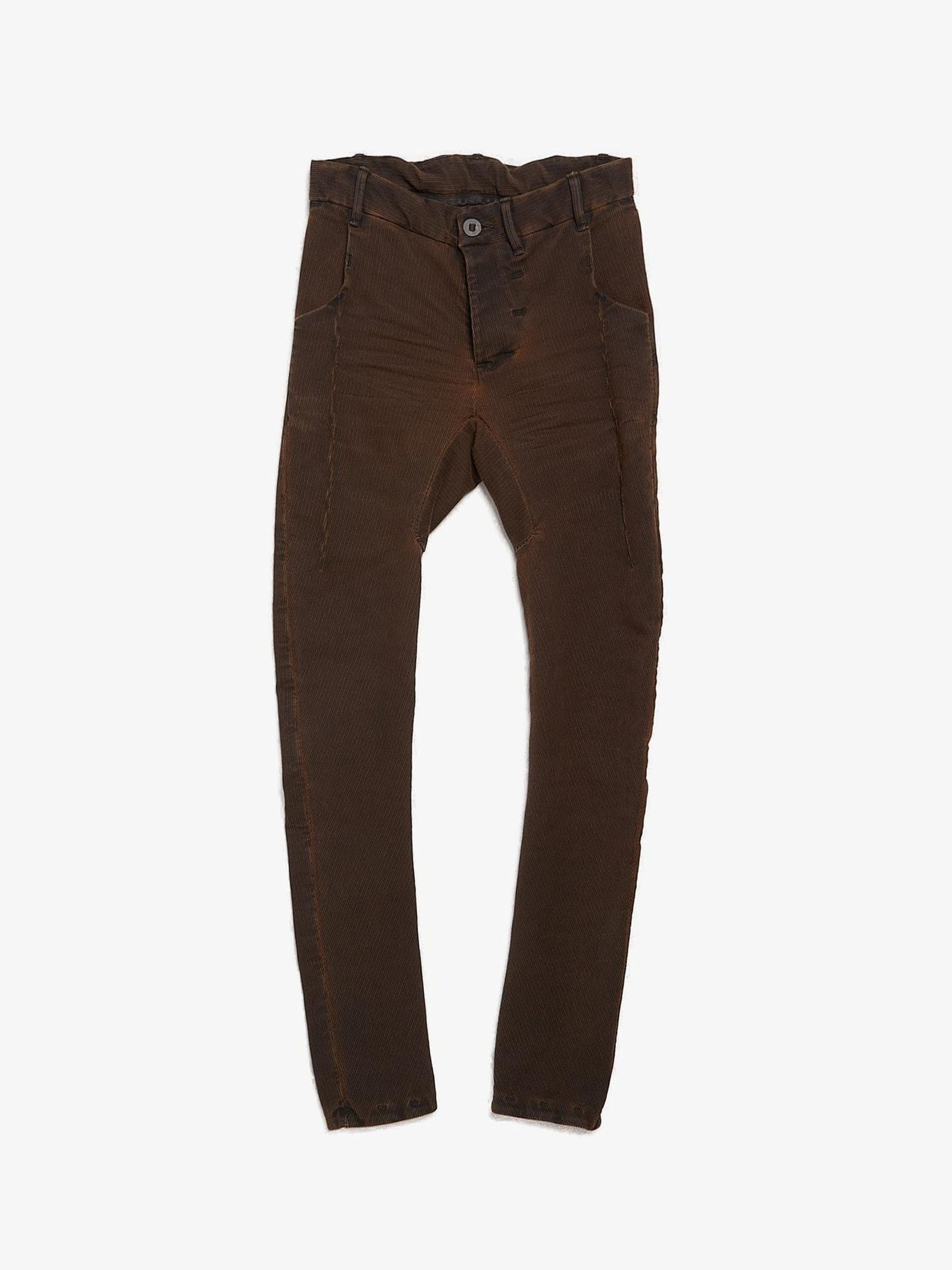 image of Boris Bidjan Saberi P14 F1603S Brown Corduroy Pants, Men's (Size 27)
