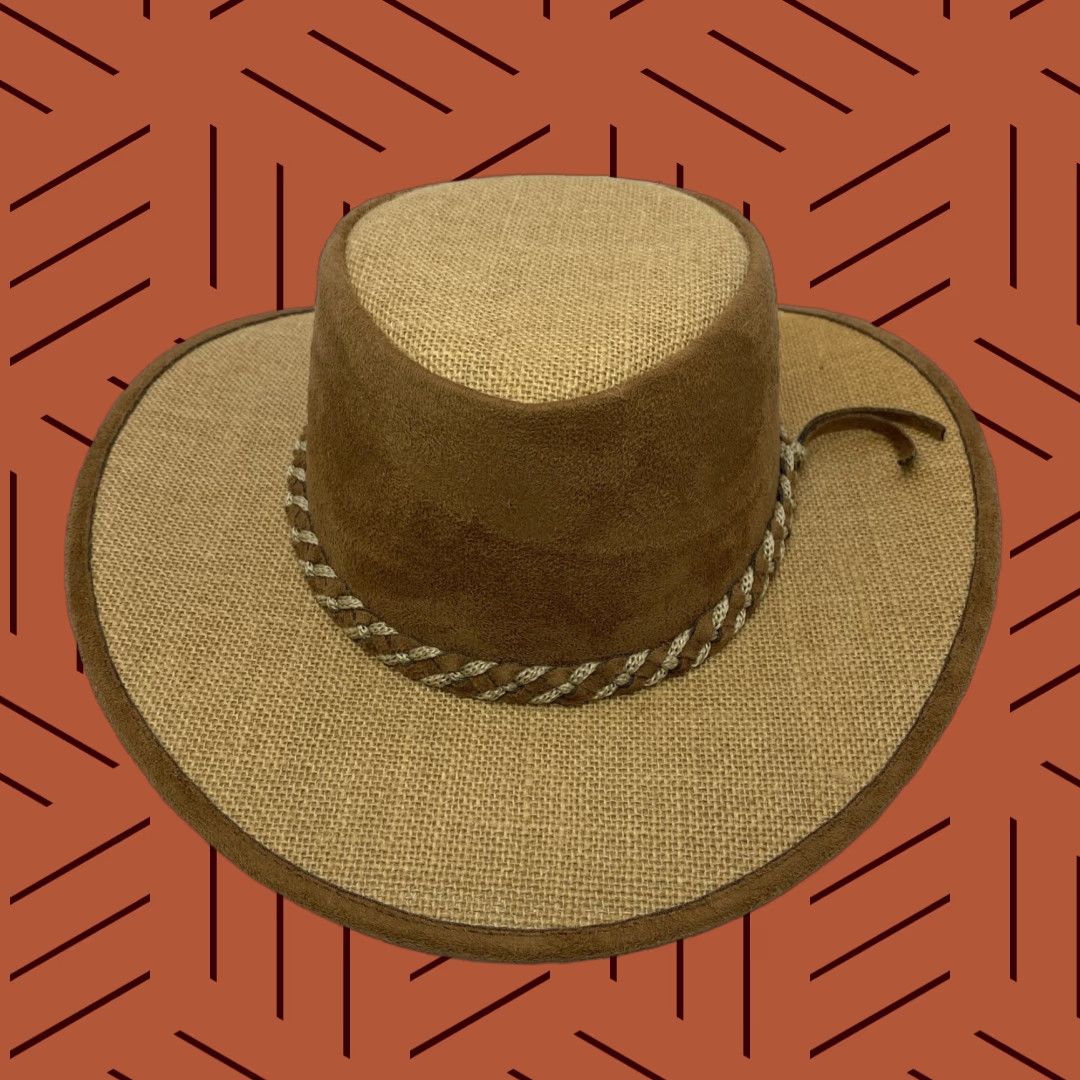 Vintage Llanos Hats Cowboy Hat Men Size 58 Western Burlap Suede Sun Hat Casual Workwear Size ONE SIZE - 1 Thumbnail