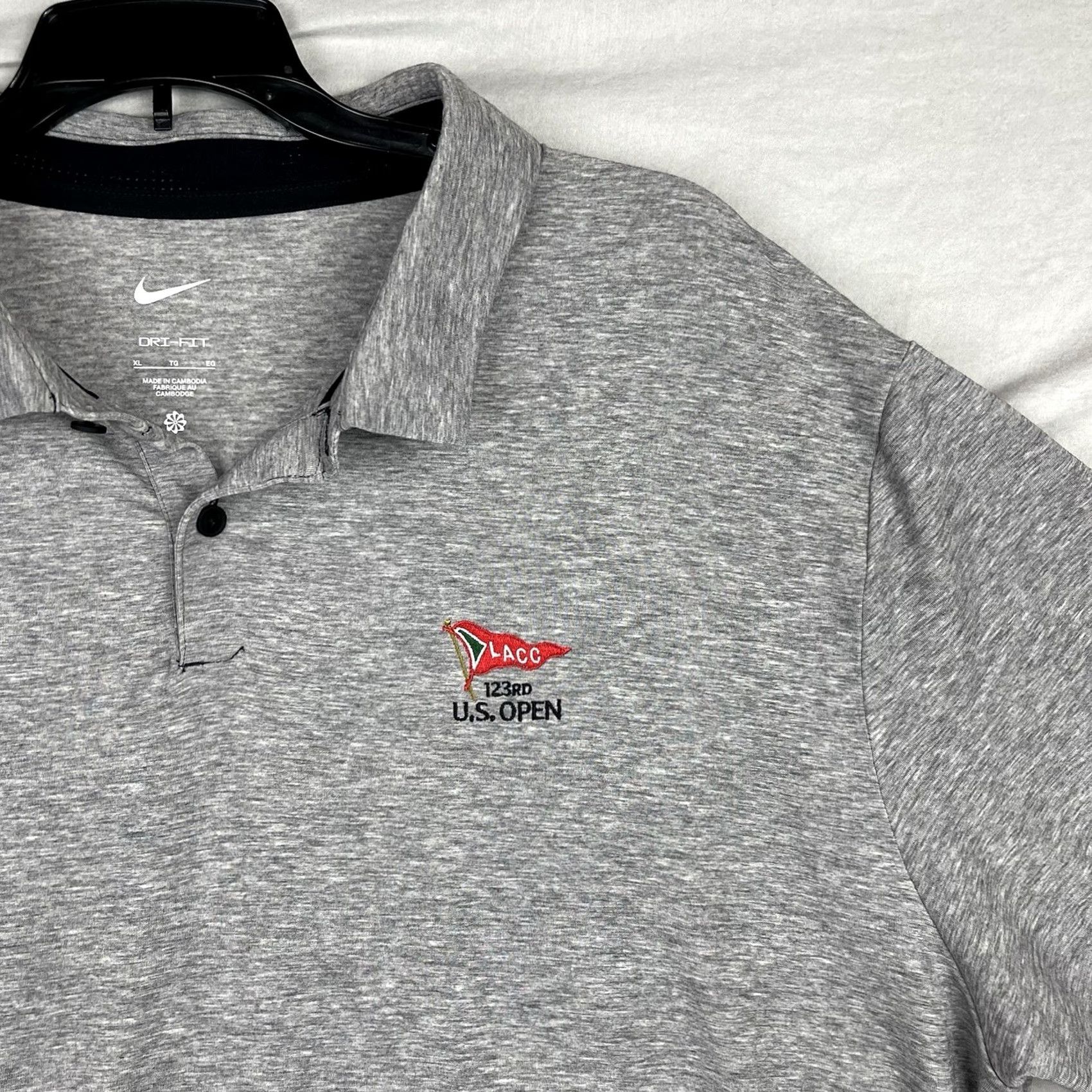 Nike Nike Dri-Fit Polo Shirt Mens XL Gray City Logo Golf Size US XL / EU 56 / 4 - 3 Thumbnail