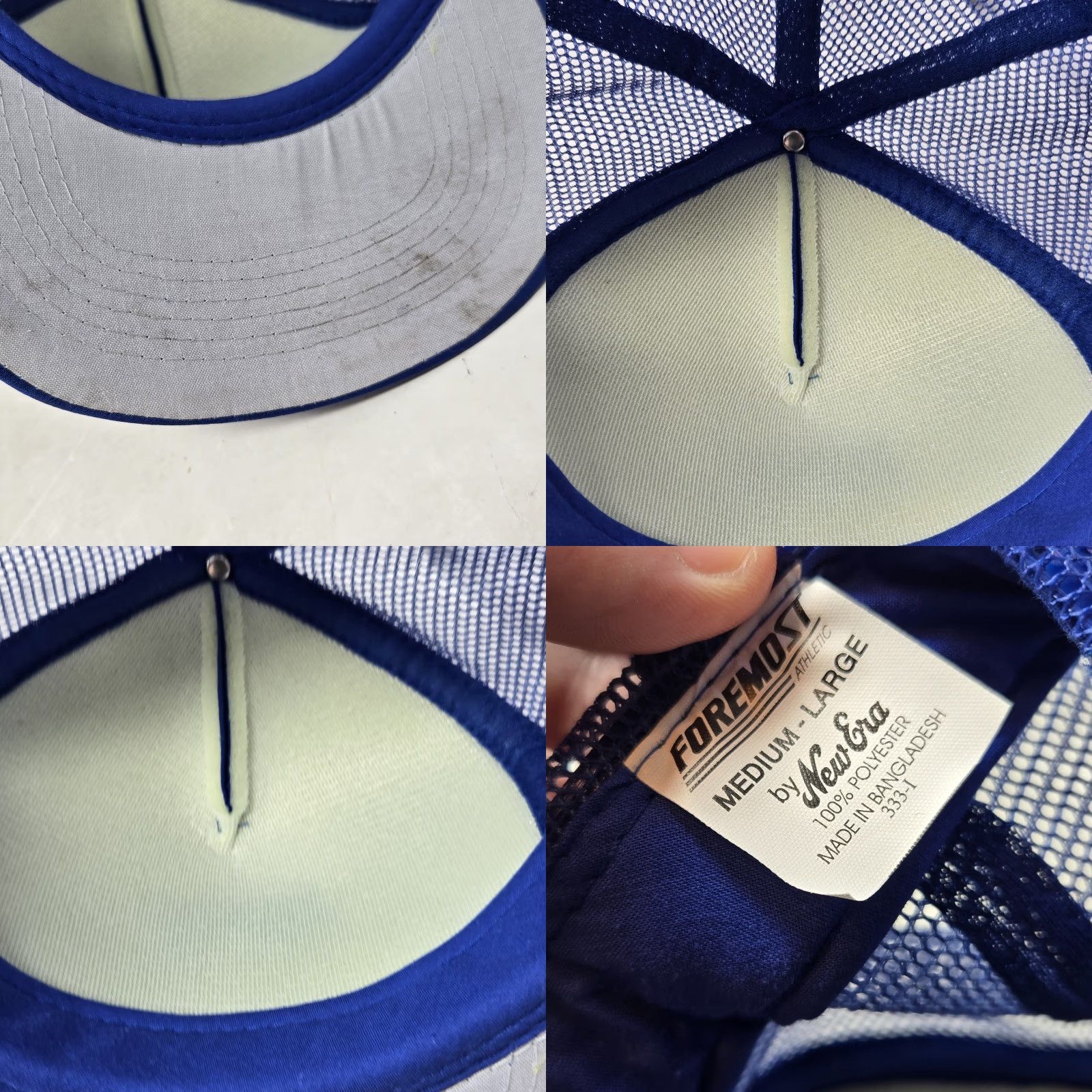 New Era VINTAGE New Era Trucker Hat Mens 90s Bluesky Funny Stuff Happens Humor READ Adjustable Cap Blue Mens Size ONE SIZE - 8 Thumbnail
