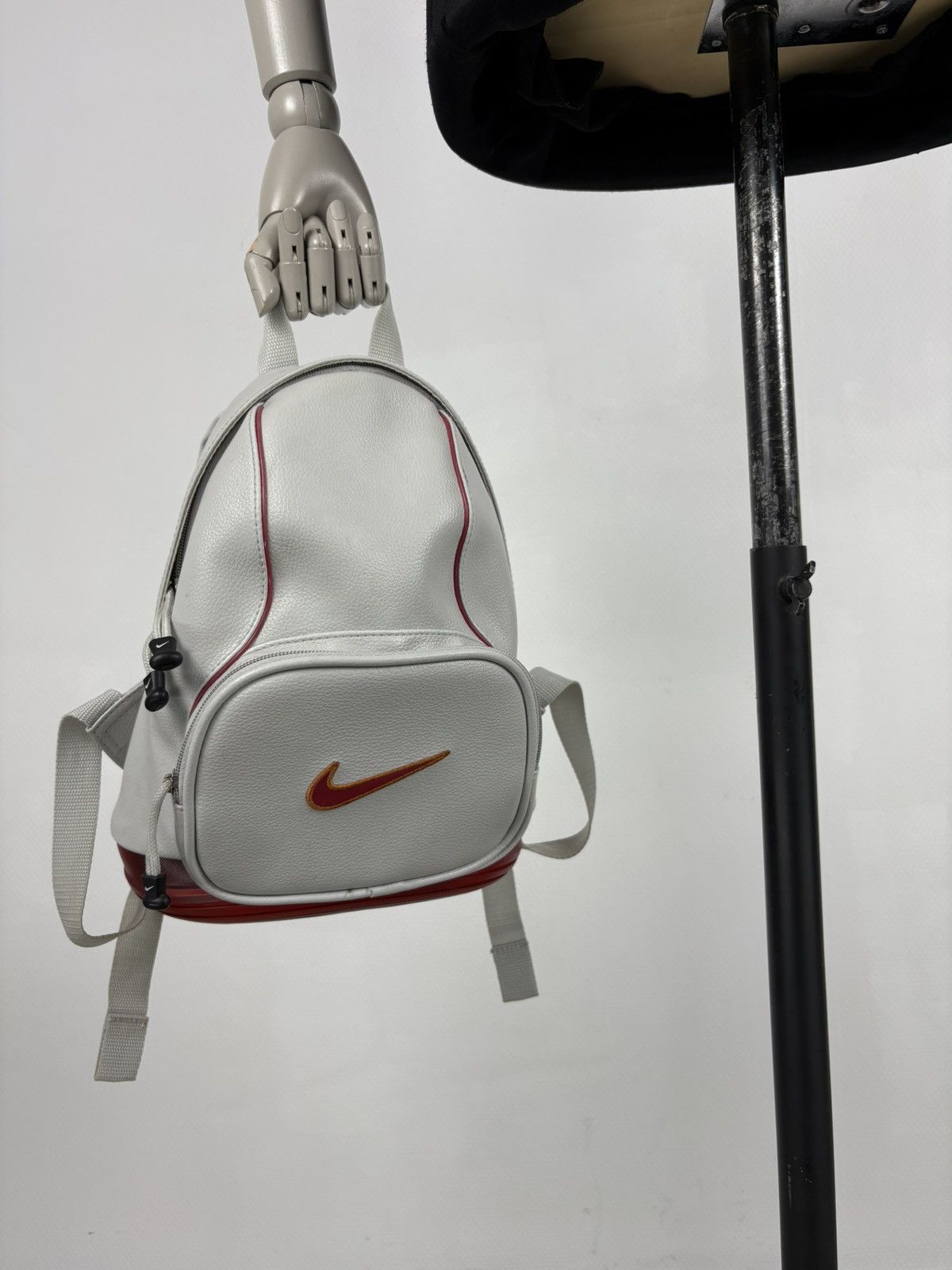 Nike Retro 90’s AIR Leather Bubble Double Big Swoosh Utility Backpack Mini Bag Size ONE SIZE - 3 Thumbnail
