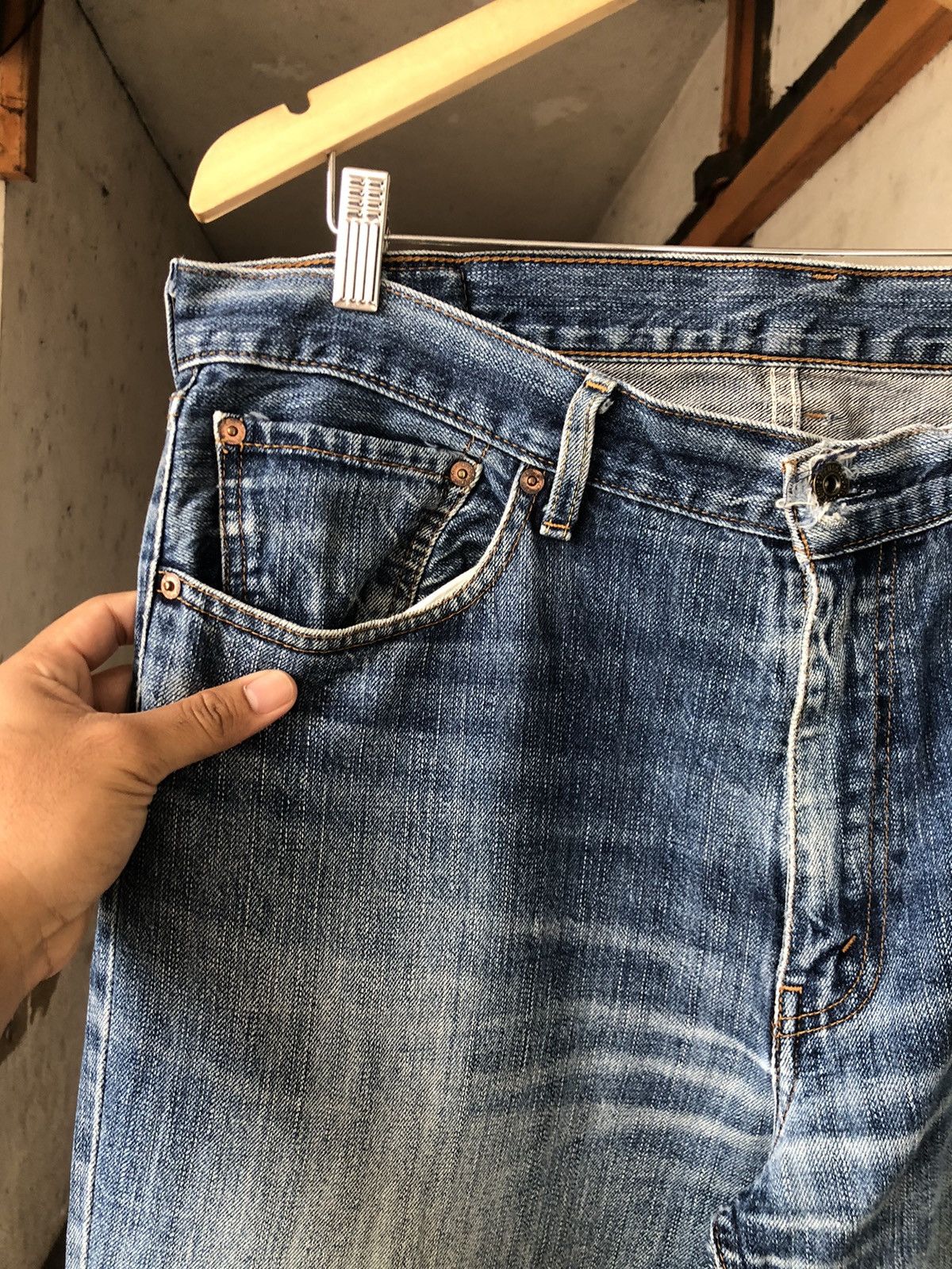 Levi's Vintage Levis 502 Flare Straight Cut Distressed Jeans Size US 37 - 7 Thumbnail