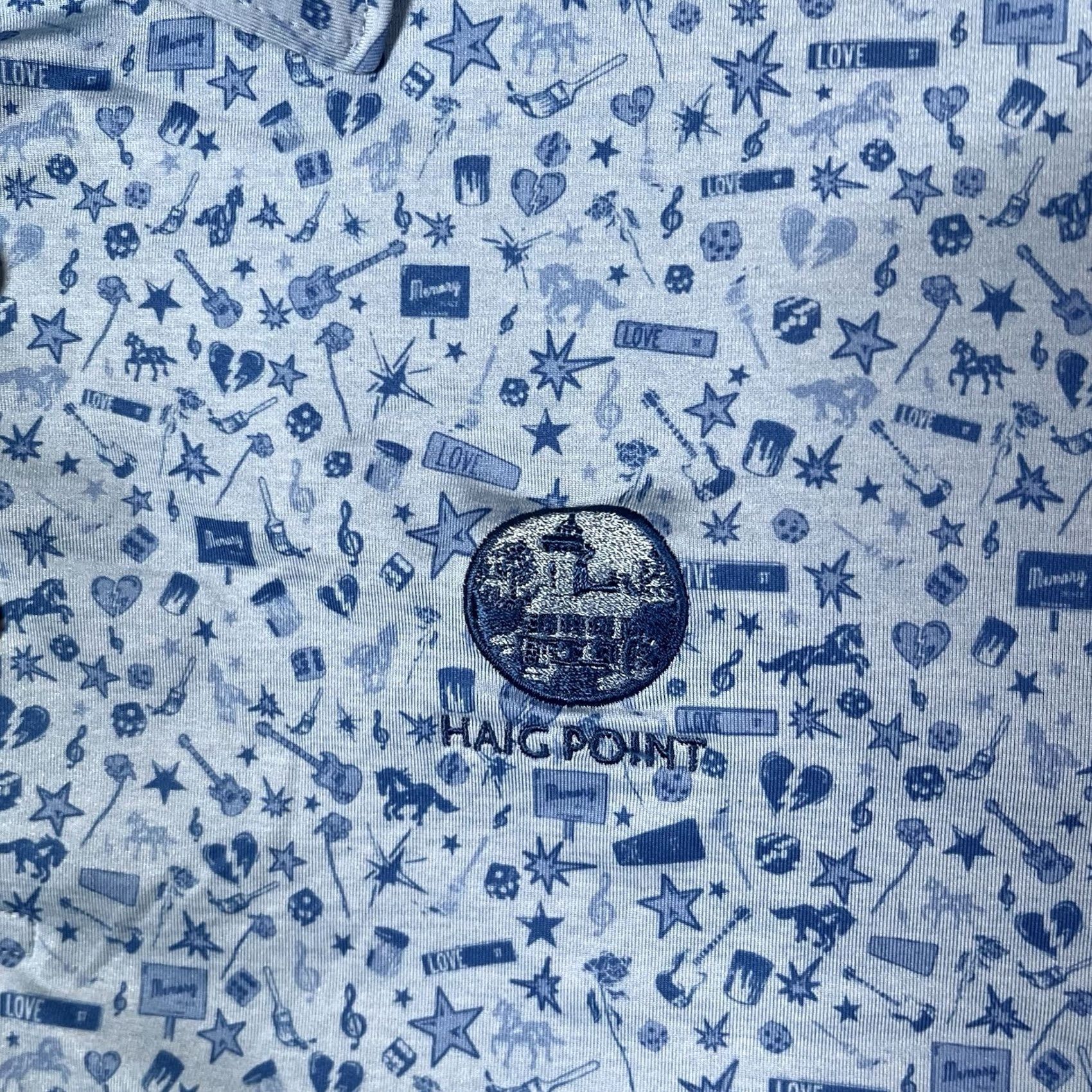 Peter Millar Peter Millar Polo Shirt Men XL All Over Print Summer Comfort Performance Haig Blue Geometric Logo Embroidered Classic Beach Golf Shirt Mens XL Polo Size US XL / EU 56 / 4 - 4 Thumbnail