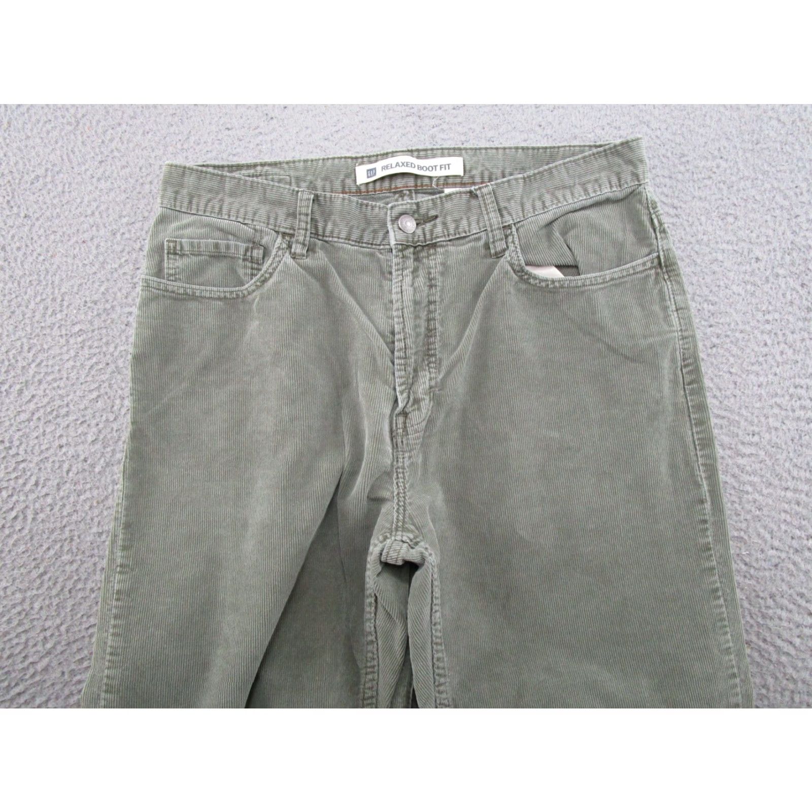 Gap VINTAGE Gap Relaxed Boot Fit Corduroy Pants Baggy 90s y2k Wide Leg Green 35x30 Size US 35 - 3 Thumbnail