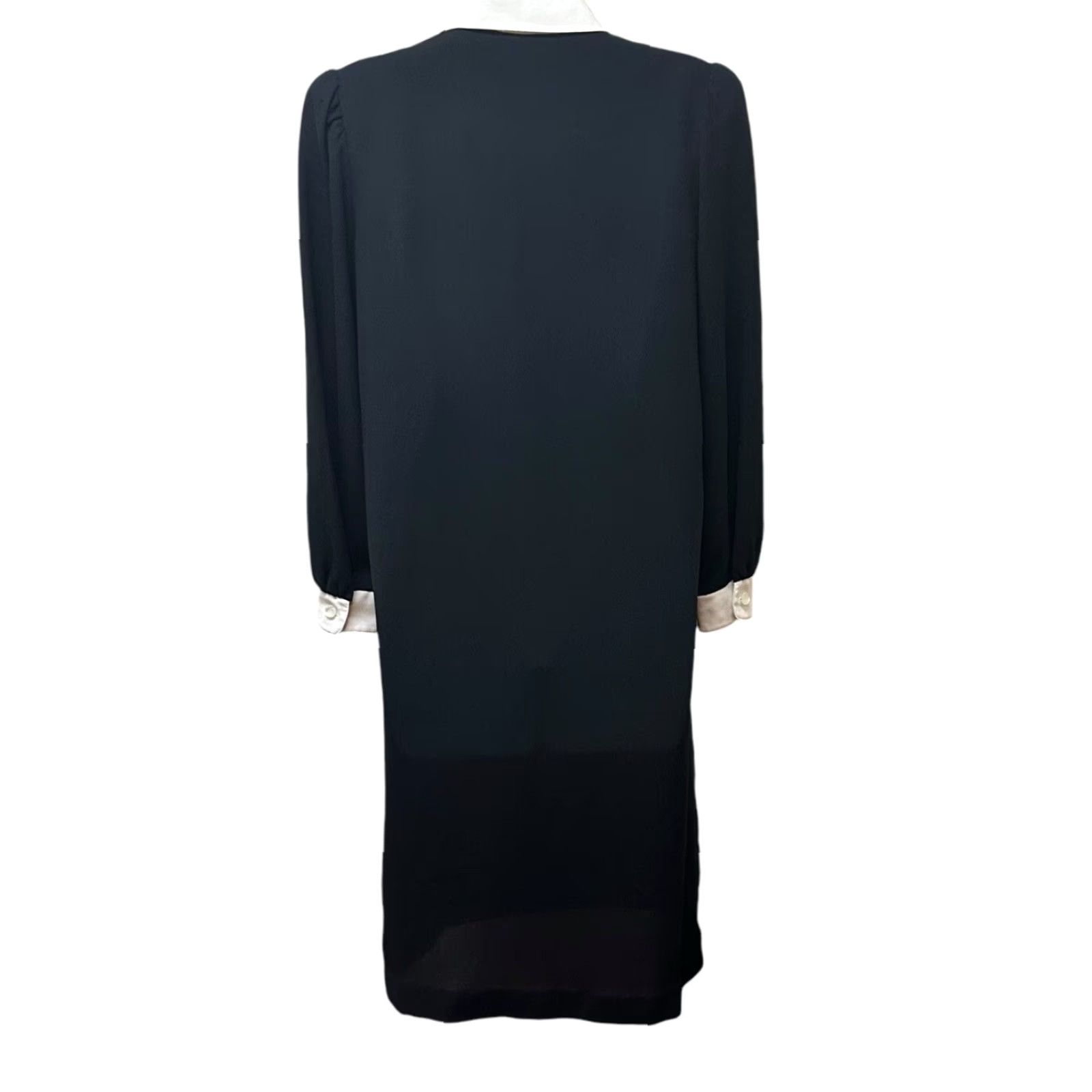 Vintage VINTAGE Black Modest White Collar Dress Wednesday Adams Cosplay M/L Caron Petite Shift Womens Size M / US 6-8 / IT 42-44 - 4 Thumbnail