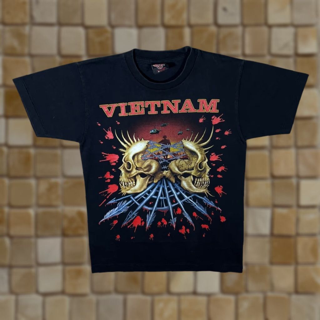 Vintage ROCK EAGLE "VIETNAM" The Land That Got Forgot T-Shirt Black Small Vintage Mens Short Sleeve Cotton Graphic Print Decade: Size US S / EU 44-46 / 1 - 1 Thumbnail