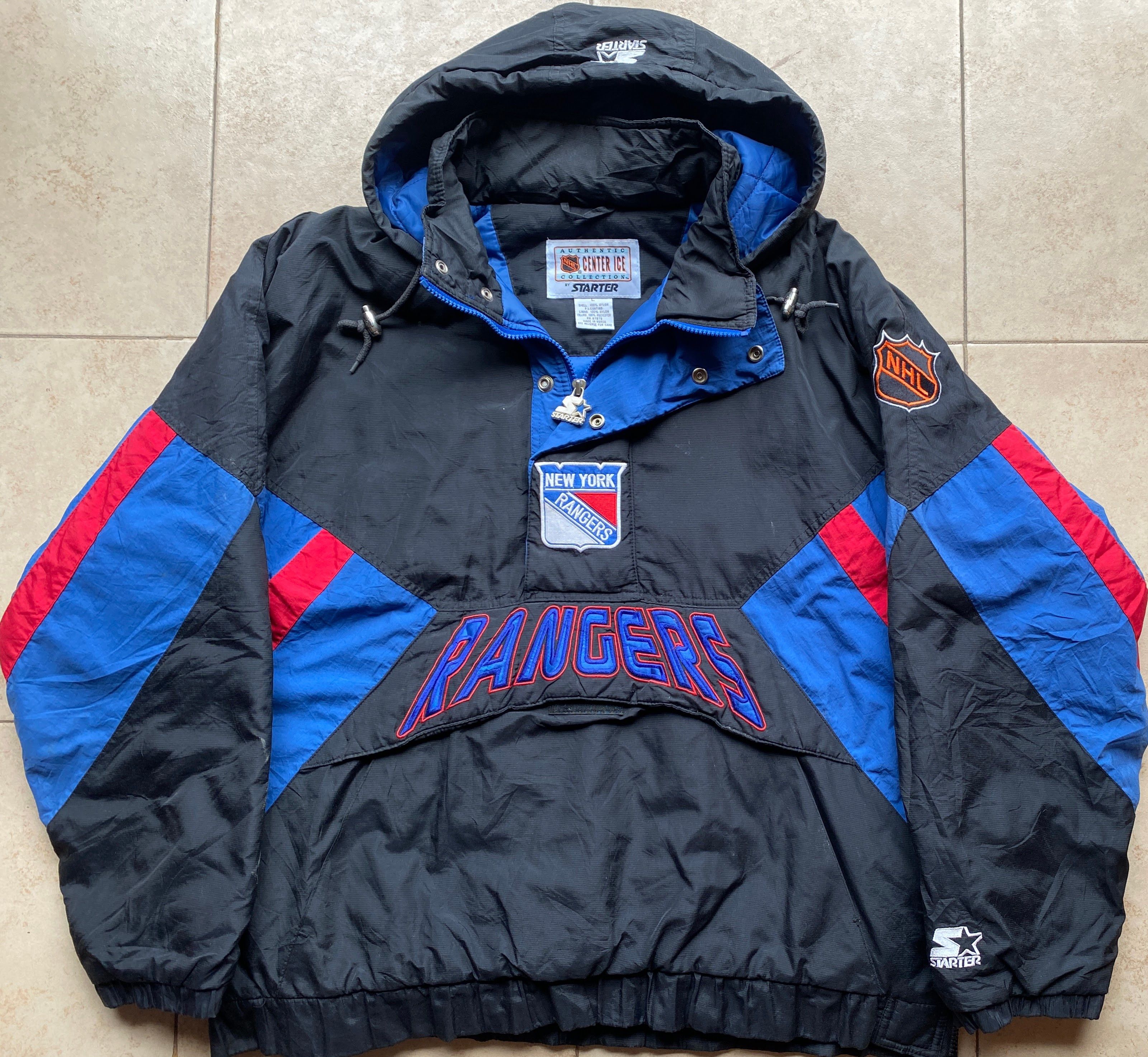 Starter NY Rangers 90s STARTER puffer 1/2 Pullover L blk hockey vtg Size US L / EU 52-54 / 3 - 1 Thumbnail