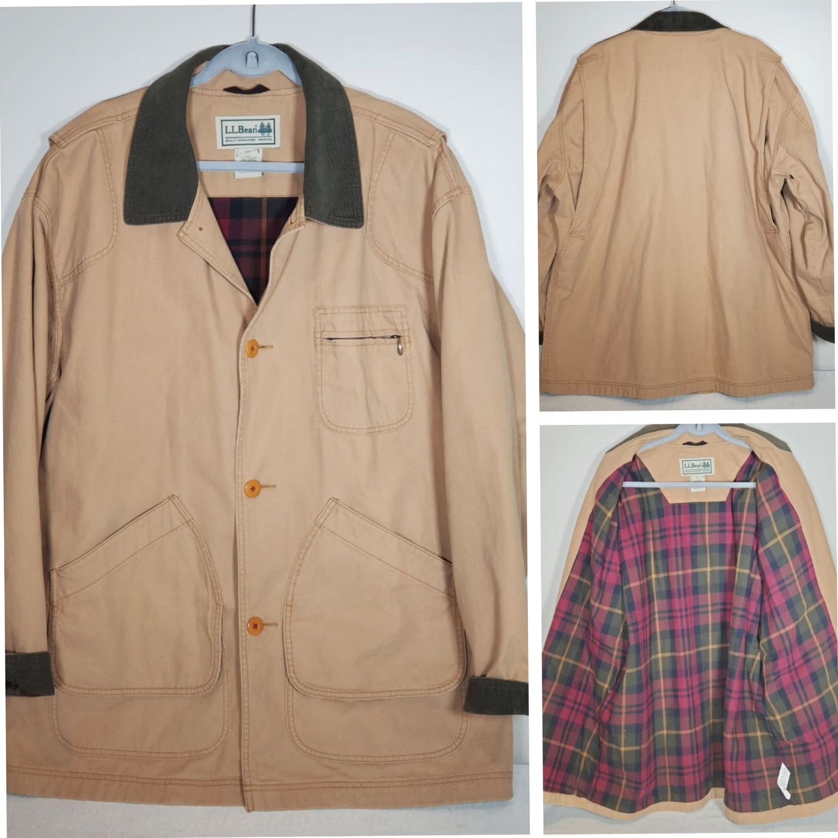 Vintage VINTAGE L.L.Bean Original Field Coat Saddle Canvas Cotton Flannel Lined Corduroy Collar Men 2XL Jacket Size US XXL / EU 58 / 5 - 2 Thumbnail