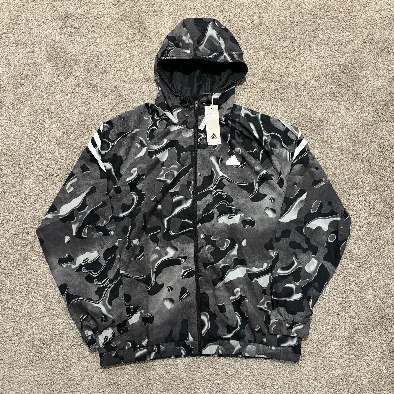 adidas Future Icons All Over Print Full-zip Hoodie L Jacket