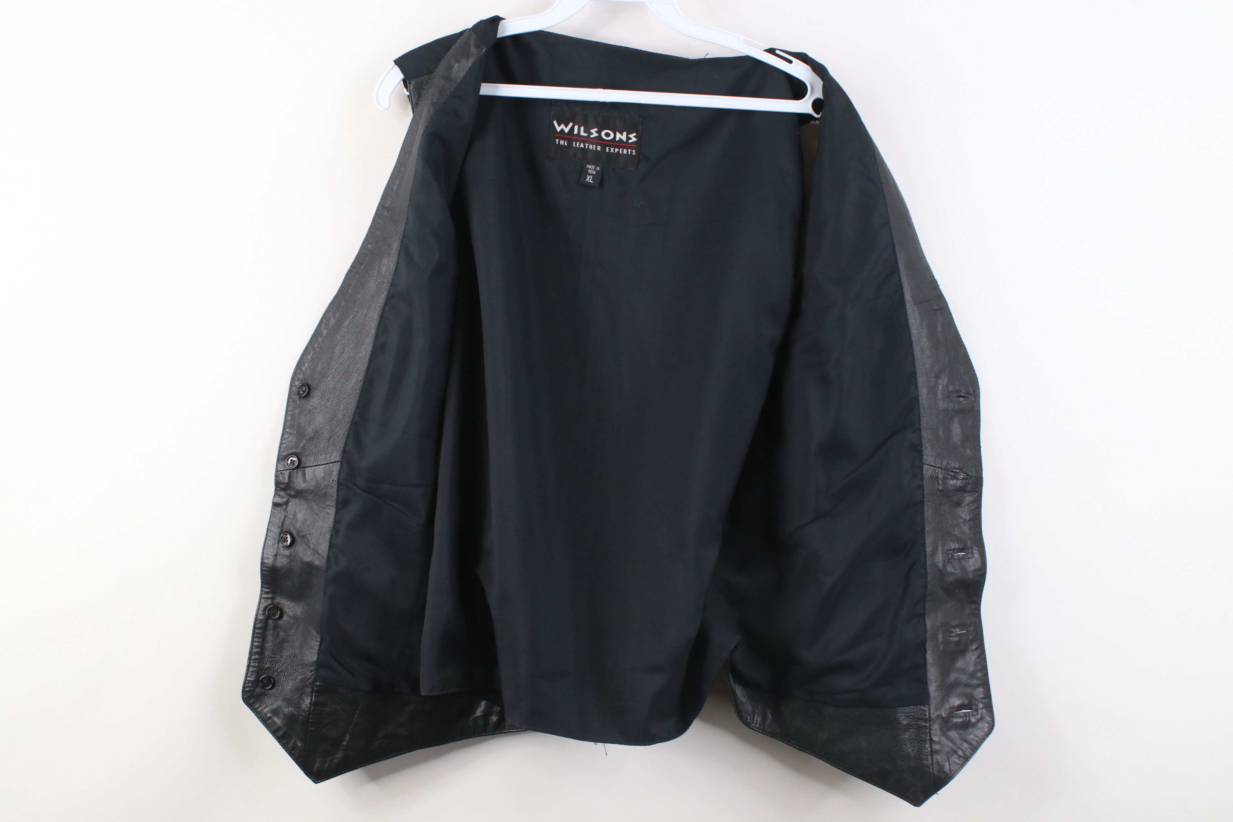 Vintage Vintage 90s Streetwear Leather Motorcycle Vest Jacket Black Size US XL / EU 56 / 4 - 9 Thumbnail