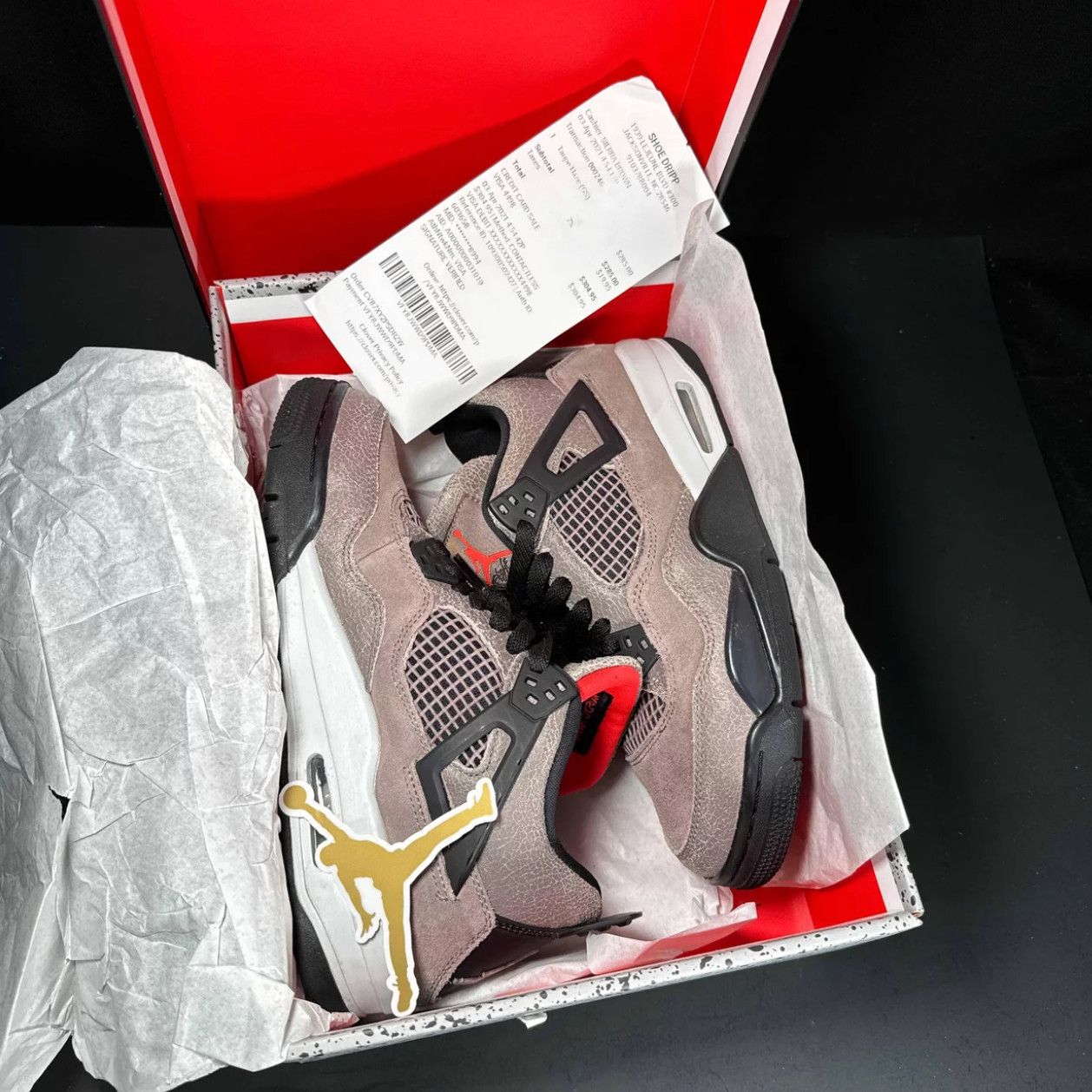 image of Size 7Y - Air Jordan 4 Retro Gs 'taupe Haze' Sneakers in Brown, Men's