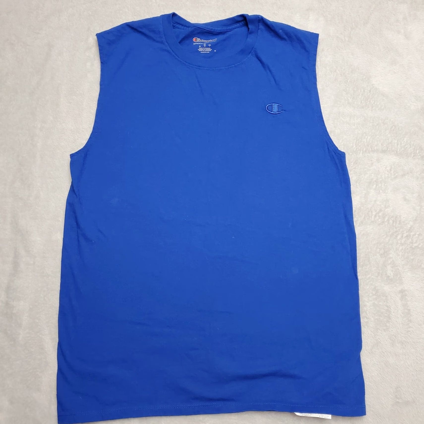 Champion Champion Mens Tank Top Blue 100% Cotton Sleeveless Shirt M Size US M / EU 48-50 / 2 - 2 Thumbnail