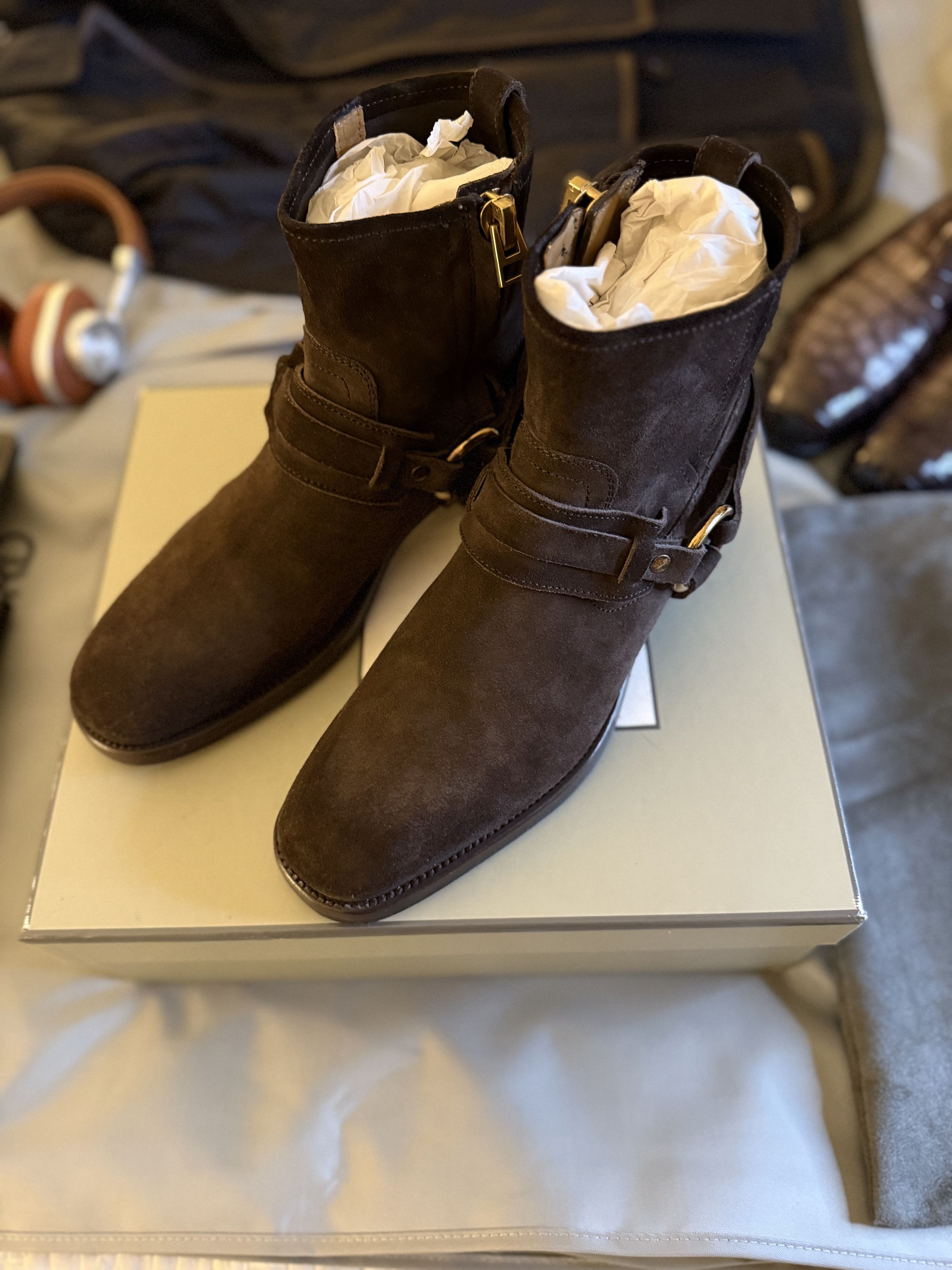 Tom Ford Best Dressed RARE $2,150 w/Tax TOM FORD Suede Harness Boots Size US 10.5 / EU 43-44 - 1 Thumbnail