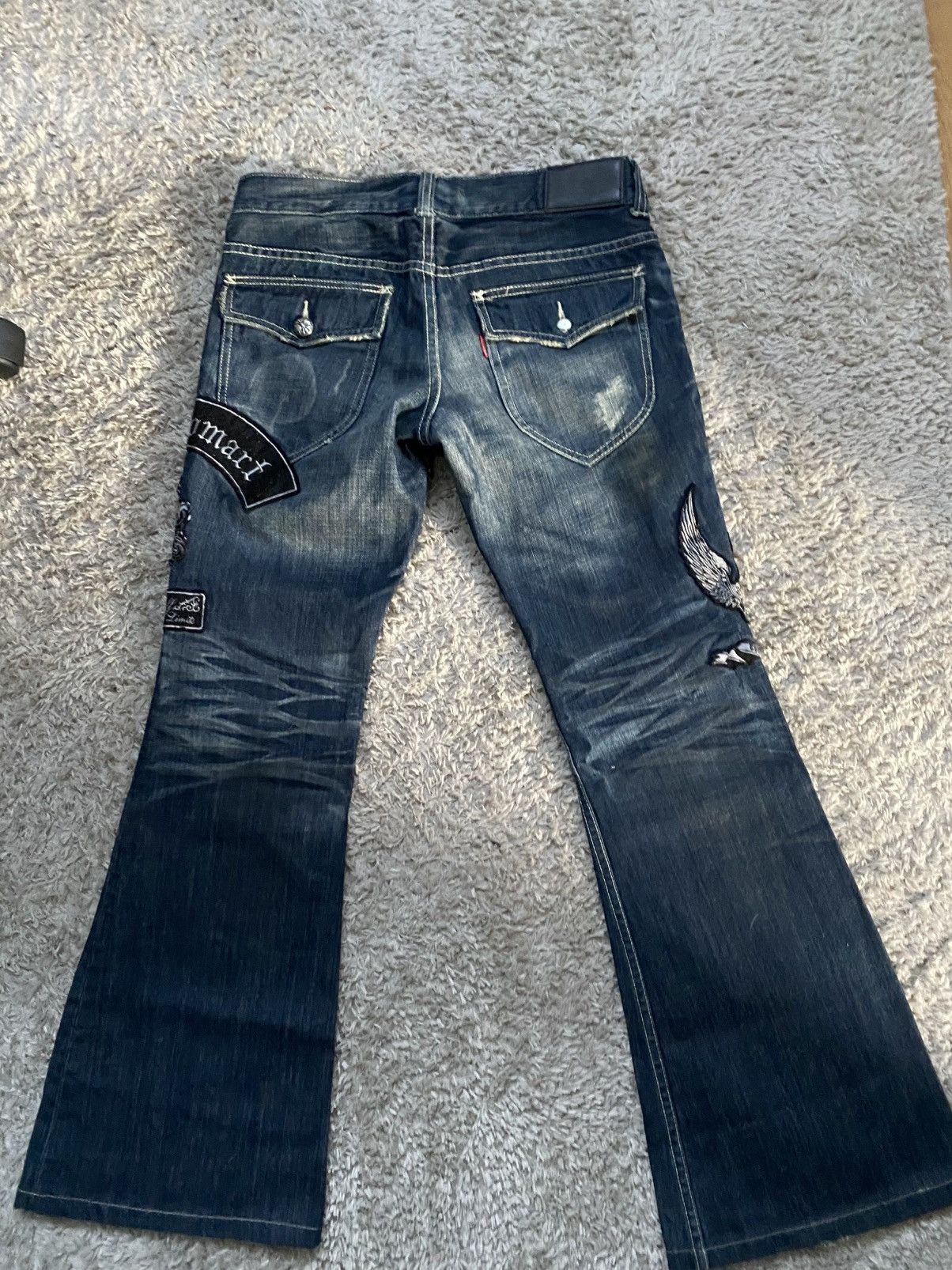 Japanese Brand × Tornado Mart Tornado Mart Patch Embroideries Flared Jeans Size US 31 - 2 Thumbnail