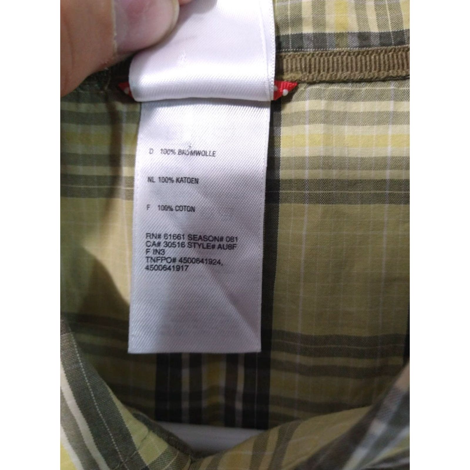The North Face The North Face Shirt Mens L Yellow Plaid Button Up Short Sleeve Cotton Size US L / EU 52-54 / 3 - 7 Thumbnail