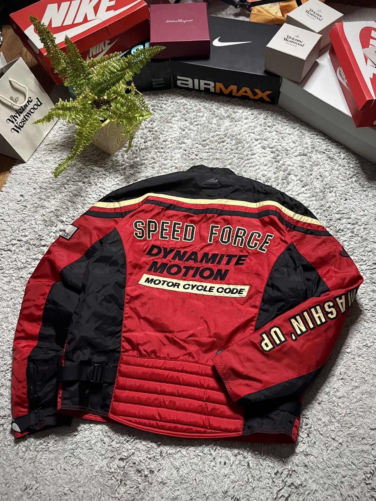 Japanese Brand 00s Moto Bike Jacket Speed Force Vintage Racing Big Logo Size US L / EU 52-54 / 3 - 6 Thumbnail